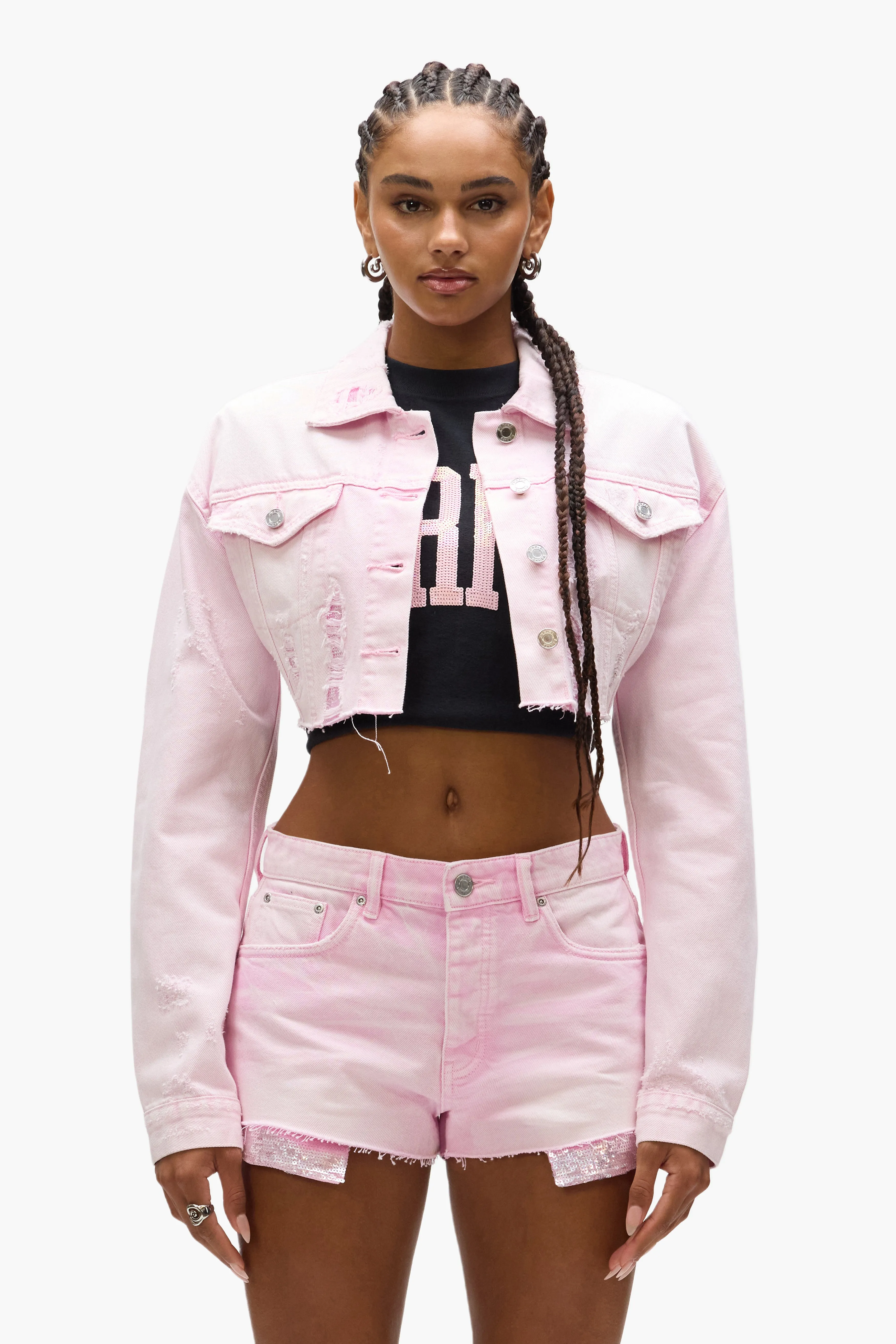 Sequin Cropped Jacket sold by PURPLE BRAND