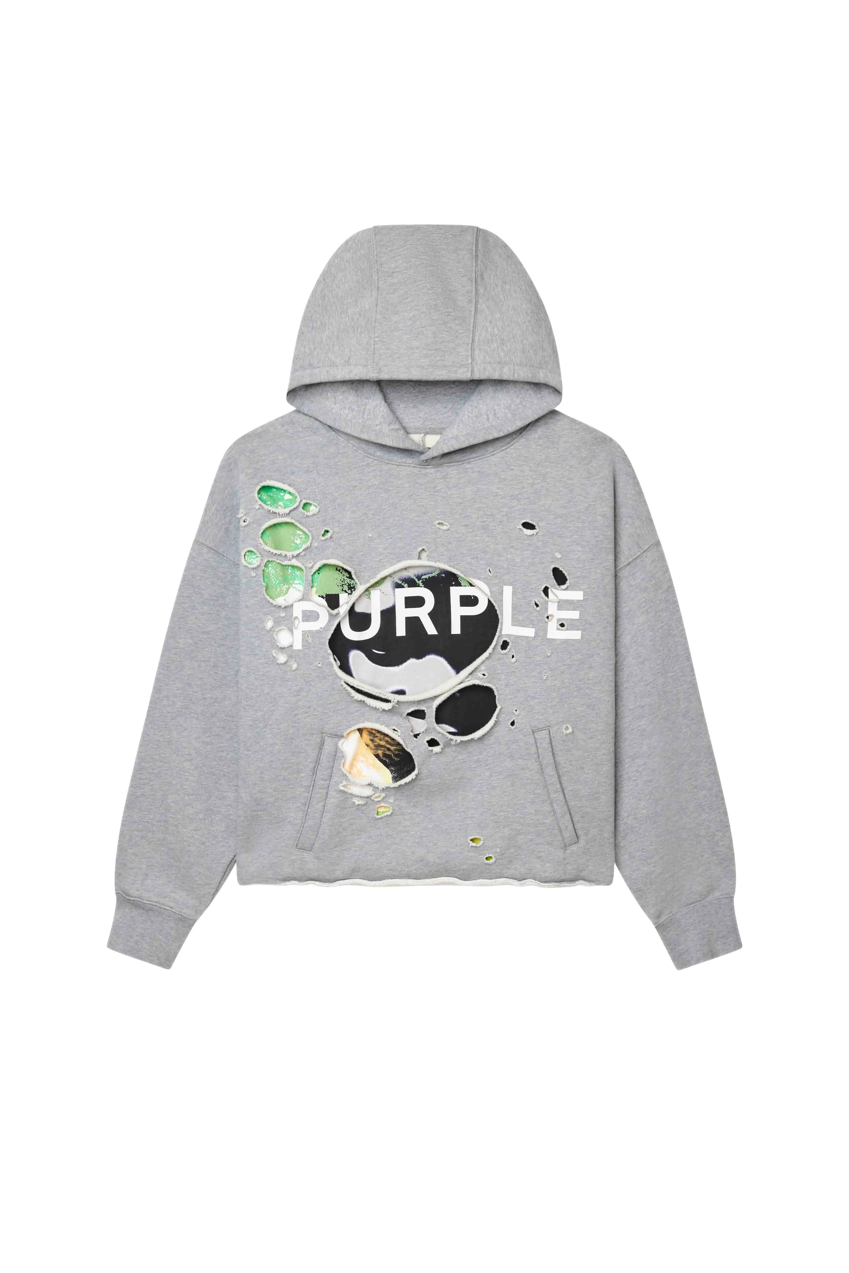 Distressed Cropped Hoodie sold by PURPLE BRAND product image thumbnail 4