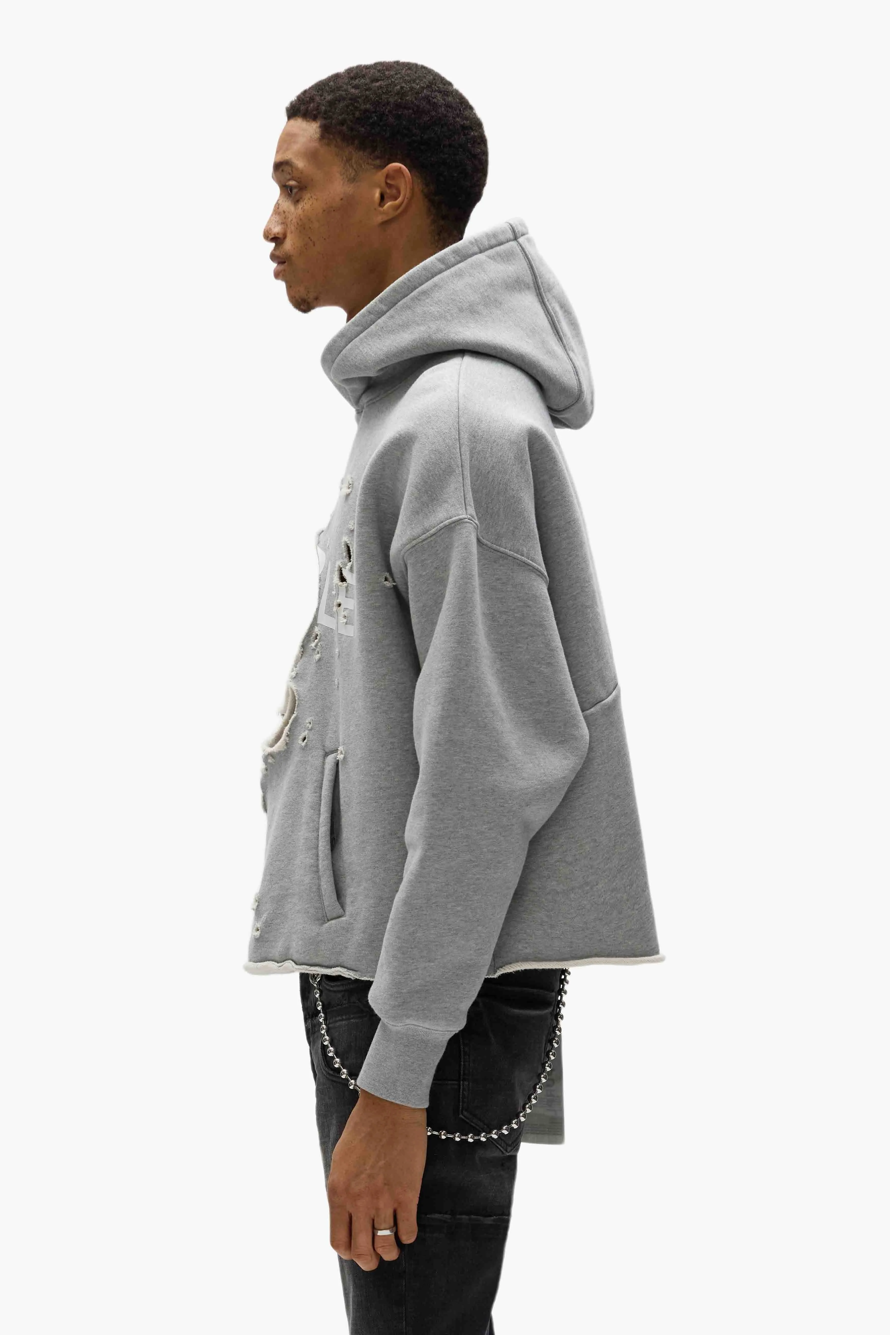 Distressed Cropped Hoodie sold by PURPLE BRAND product image thumbnail 2