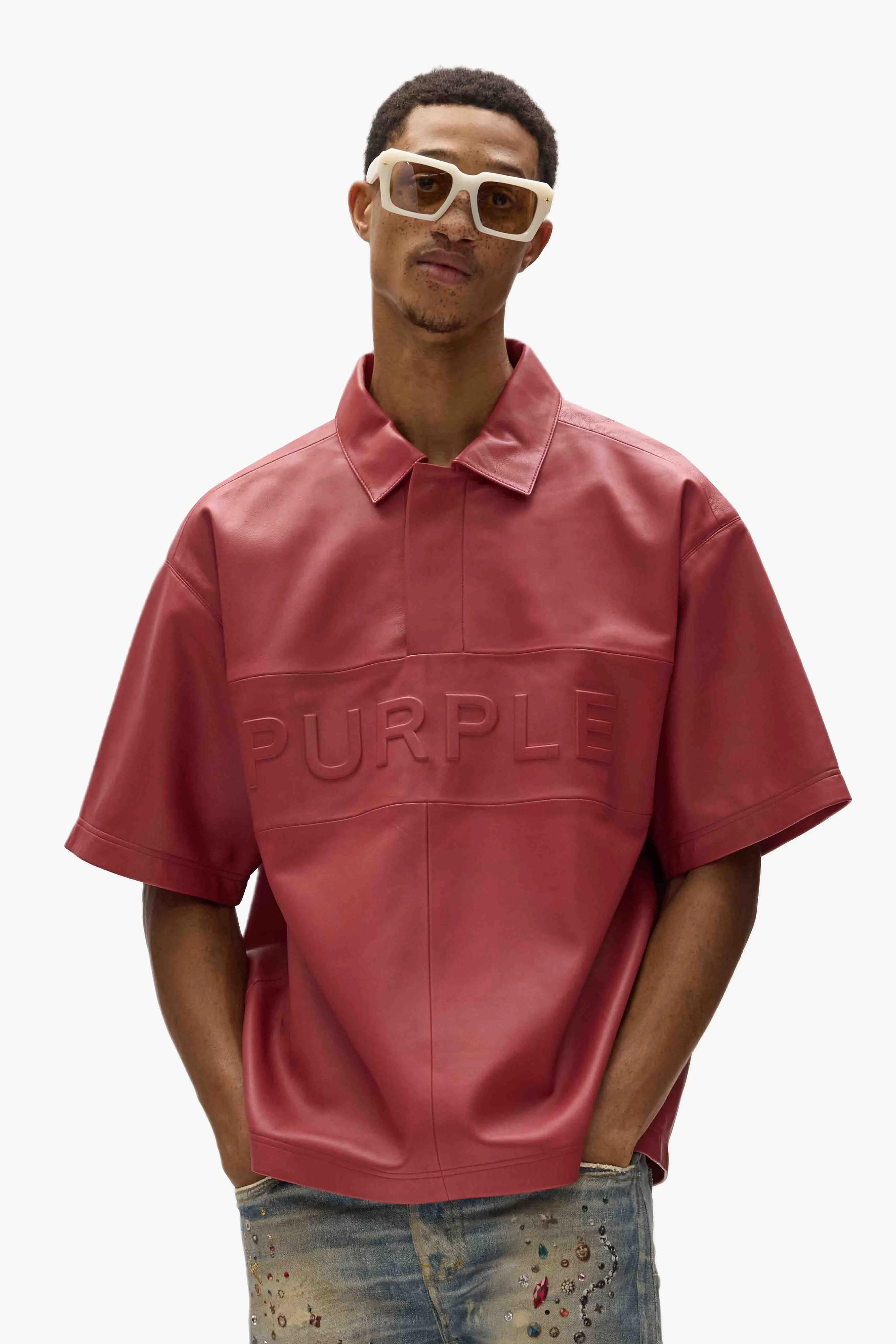 Leather Polo Shirt sold by PURPLE BRAND product image thumbnail 4