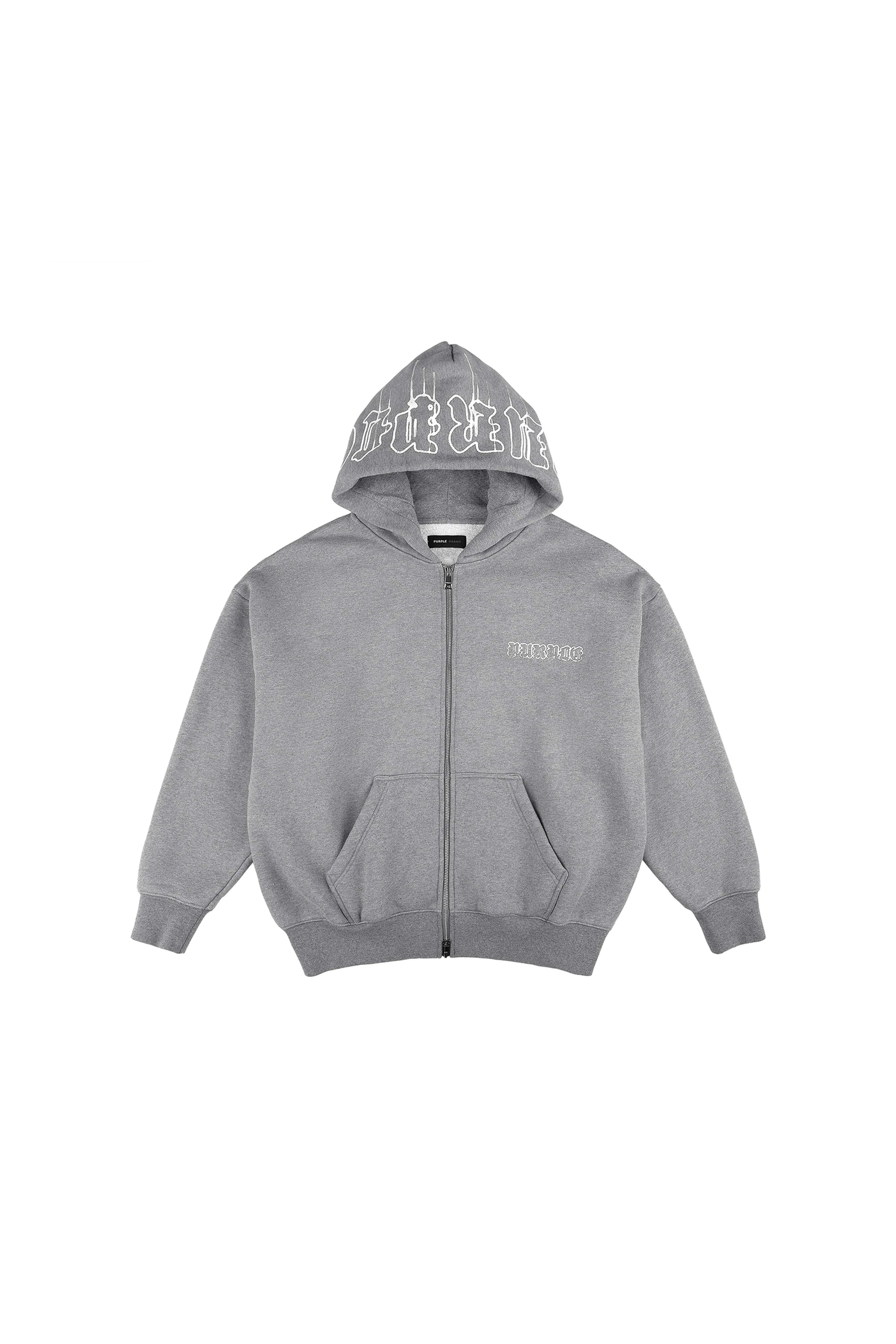 Gothic Wordmark Drip Zip Up Hoodie sold by PURPLE BRAND product image thumbnail 3