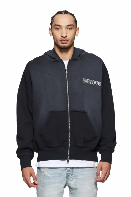 Gothic Wordmark Drip Zip Up Hoodie made by PURPLE BRAND