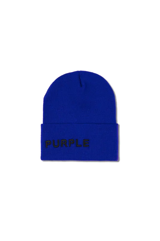 P924 CUFFED BEANIE - Blue made by PURPLE BRAND