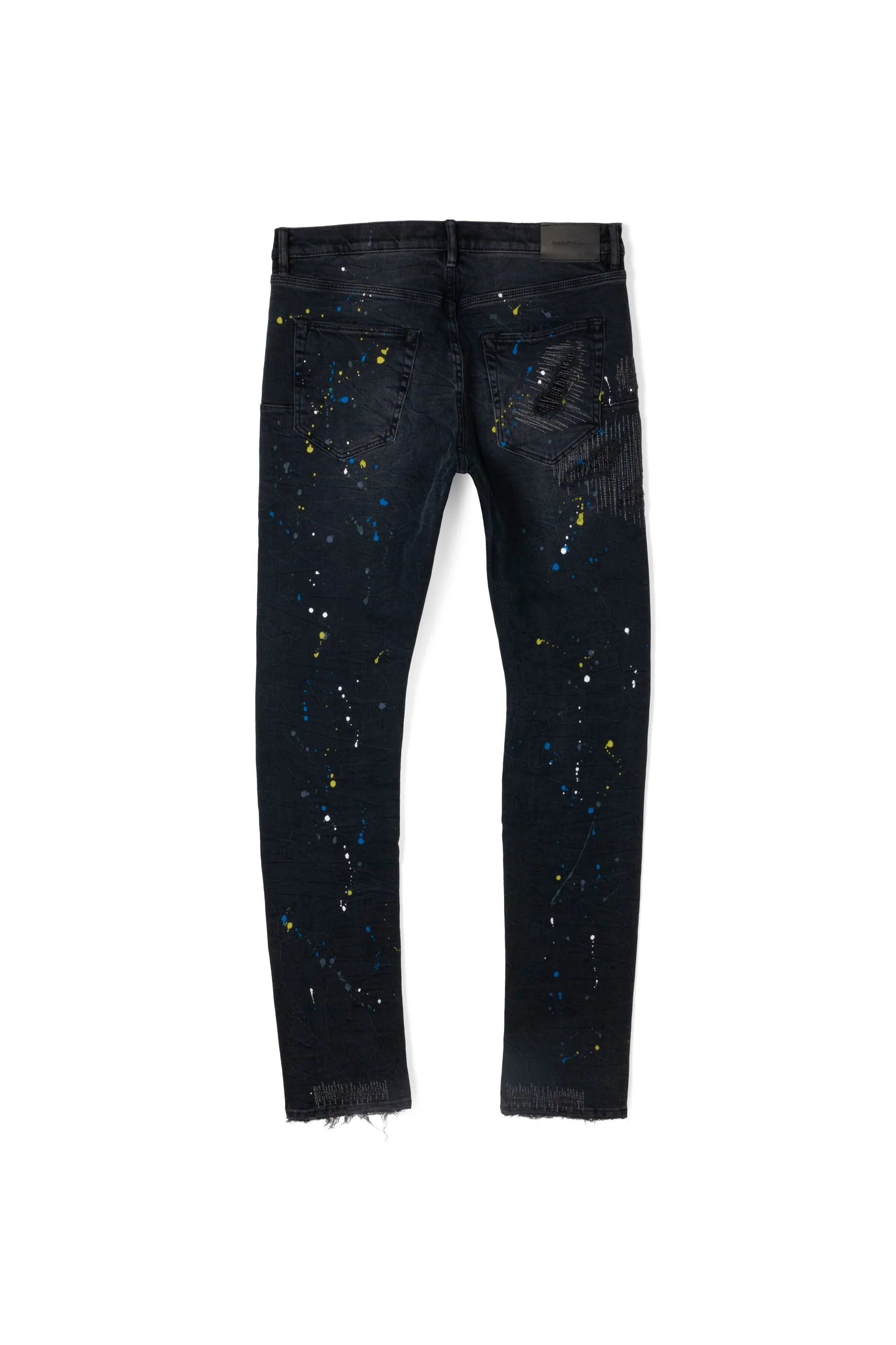 P001 LOW RISE SKINNY JEAN - Black Reflective Repair with Paint sold by PURPLE BRAND product image thumbnail 5