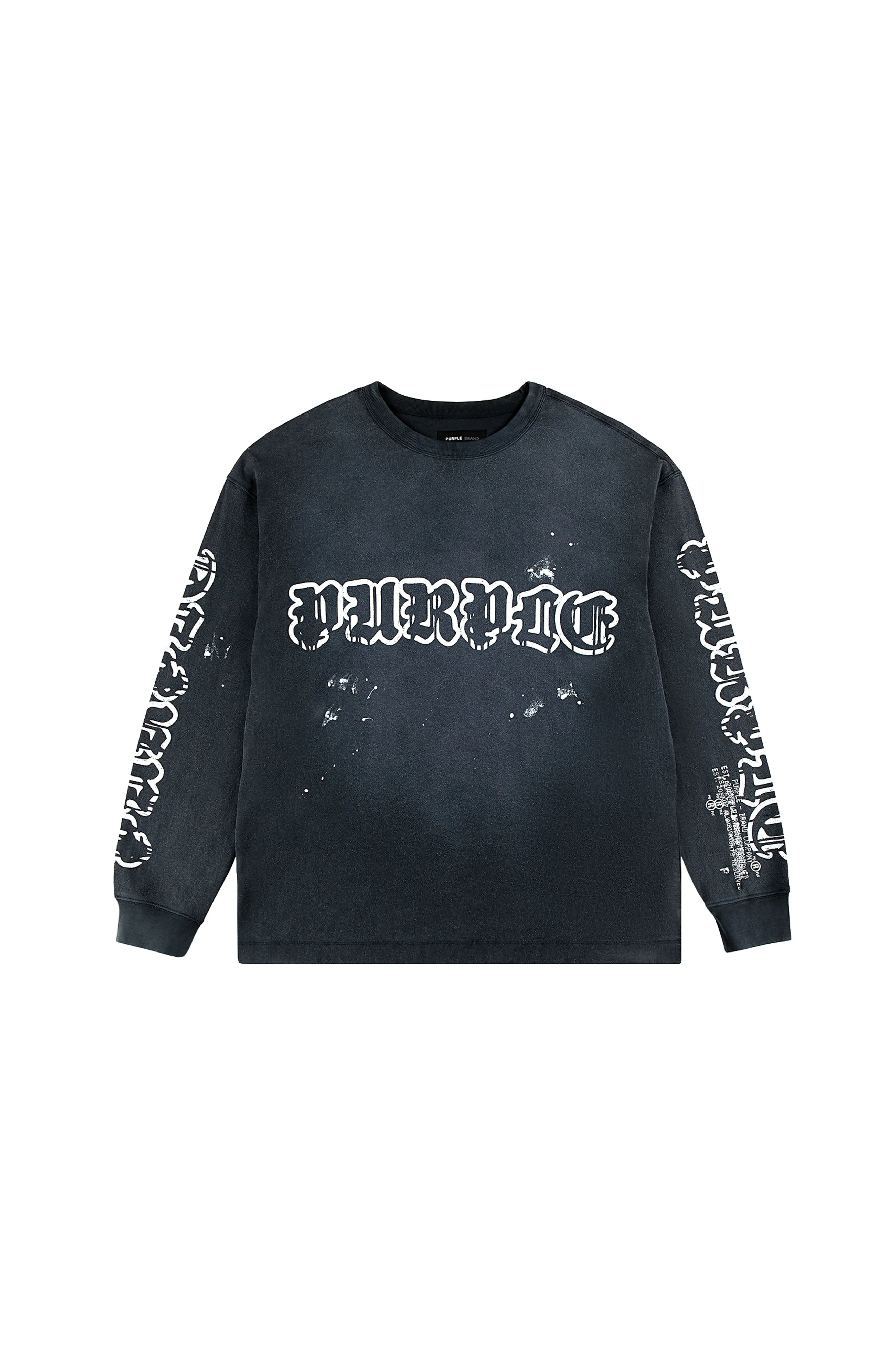 Worn Gothic Wordmark Long Sleeve Tee sold by PURPLE BRAND product image thumbnail 3