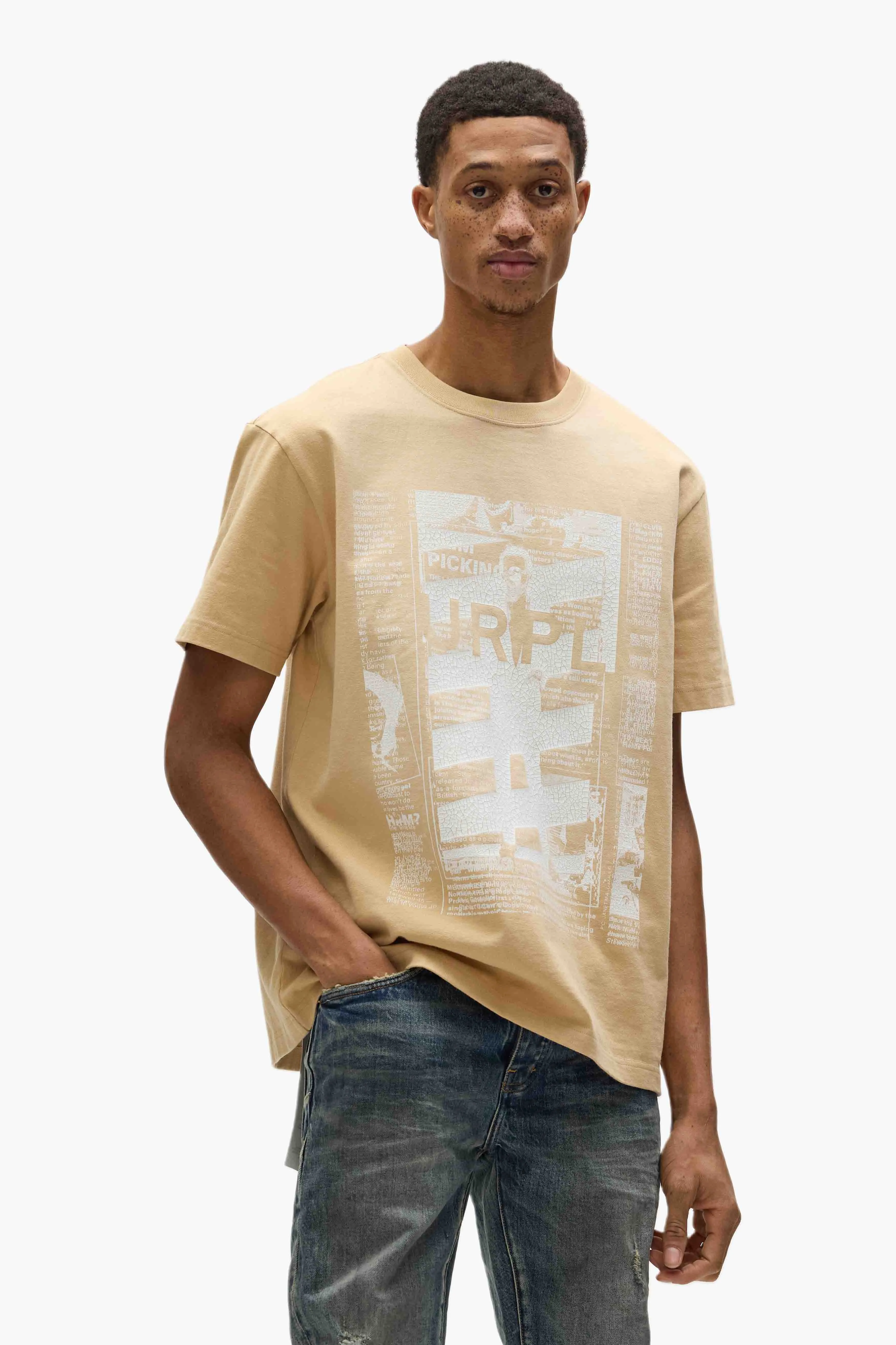 Newsprint Tee sold by PURPLE BRAND product image thumbnail 4
