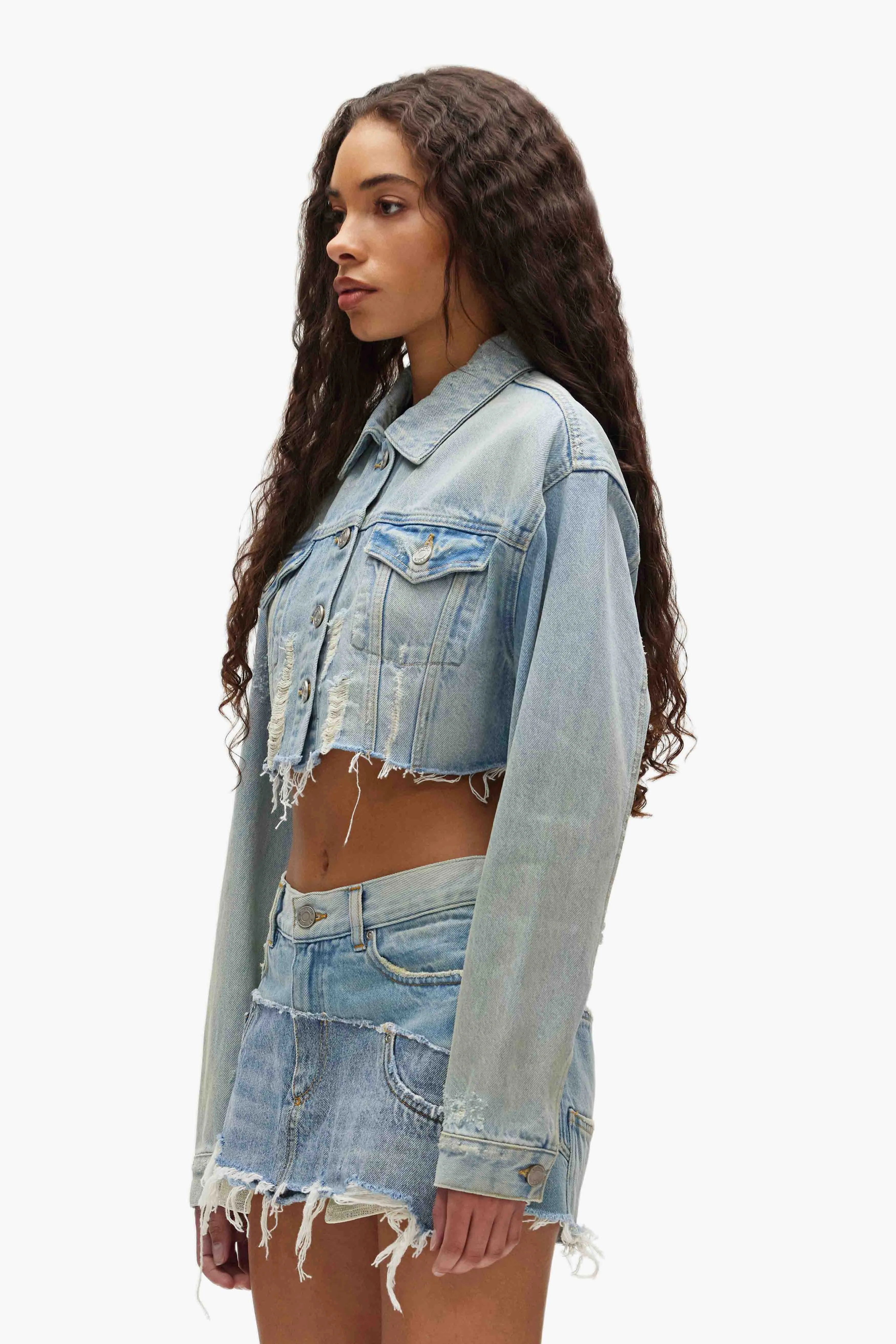 Cropped Denim Jacket sold by PURPLE BRAND product image thumbnail 2
