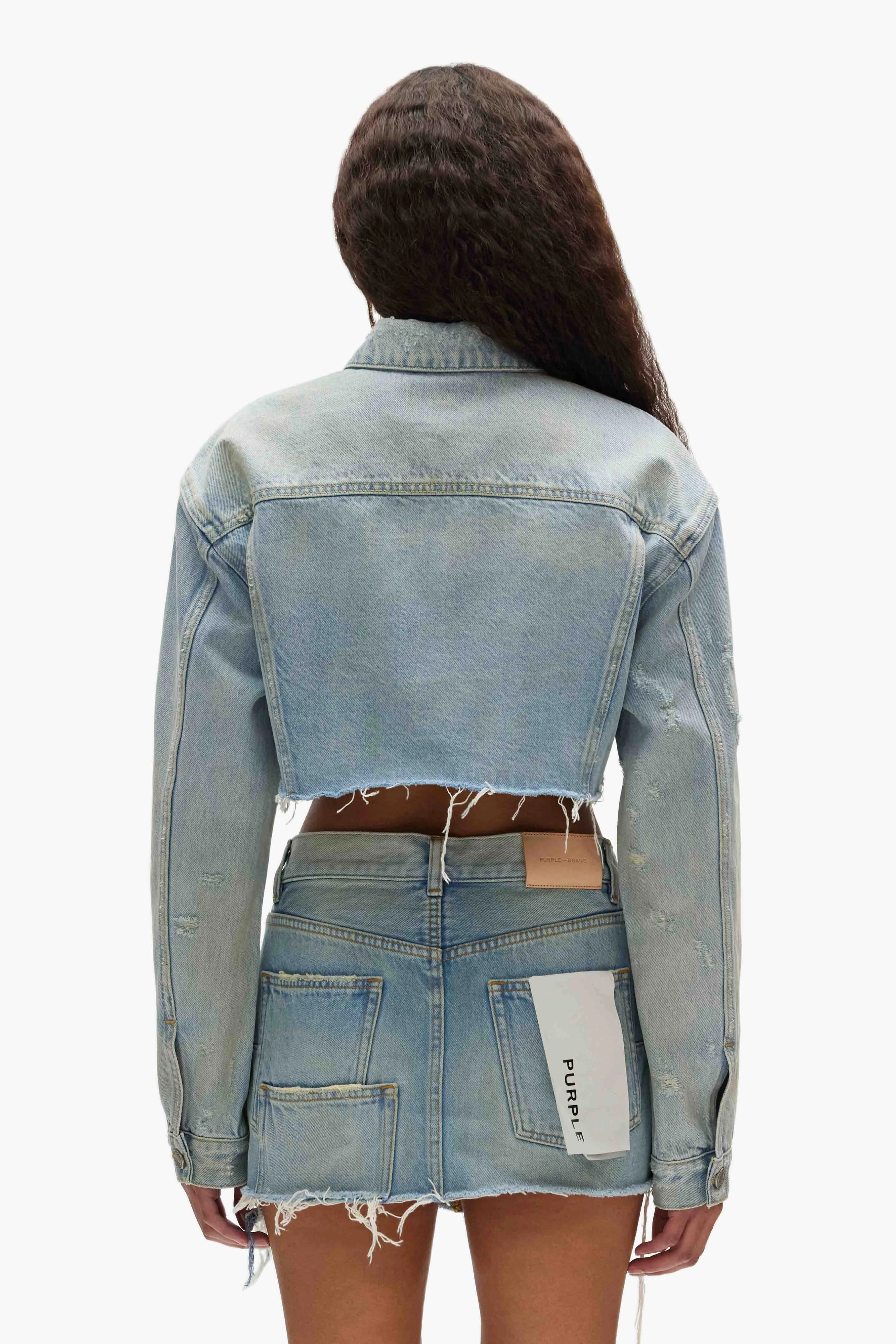 Cropped Denim Jacket sold by PURPLE BRAND product image thumbnail 3