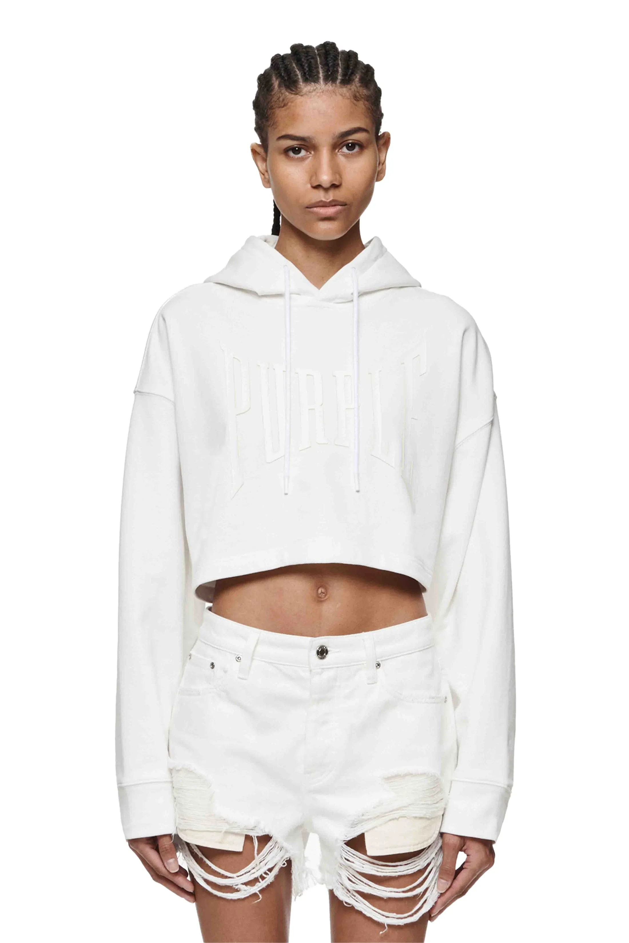 Uppercut Cropped Hoodie sold by PURPLE BRAND