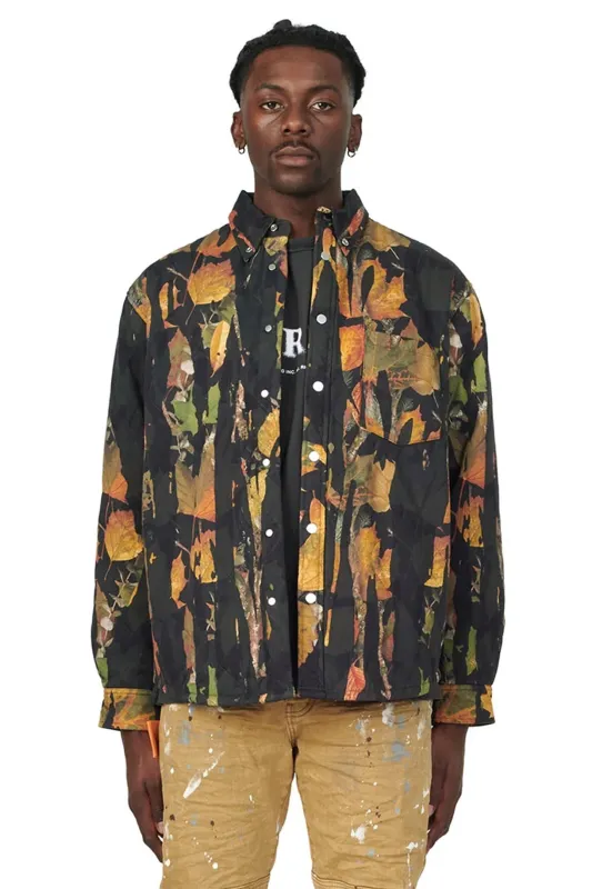 P313 QUILTED JACKET - Drip Camo made by PURPLE BRAND