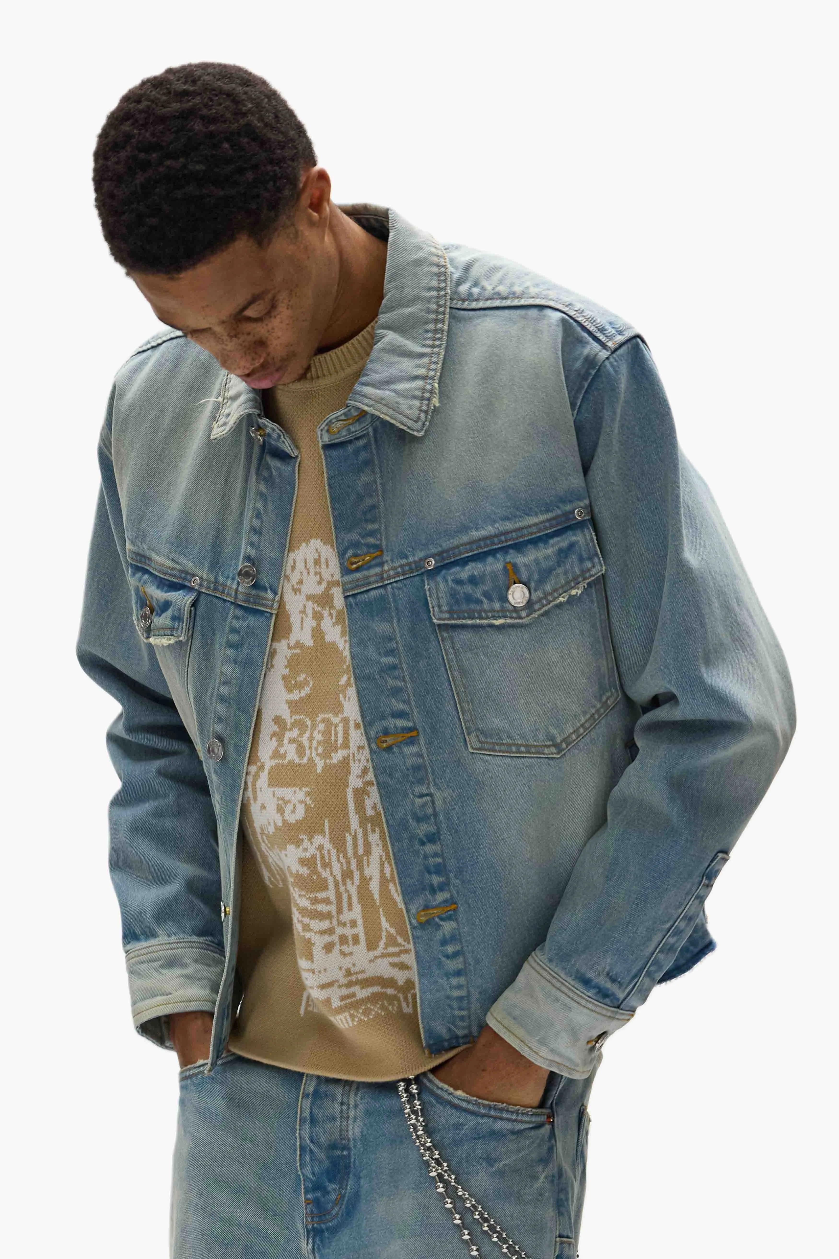 Basalt Cropped Shirt sold by PURPLE BRAND product image thumbnail 4