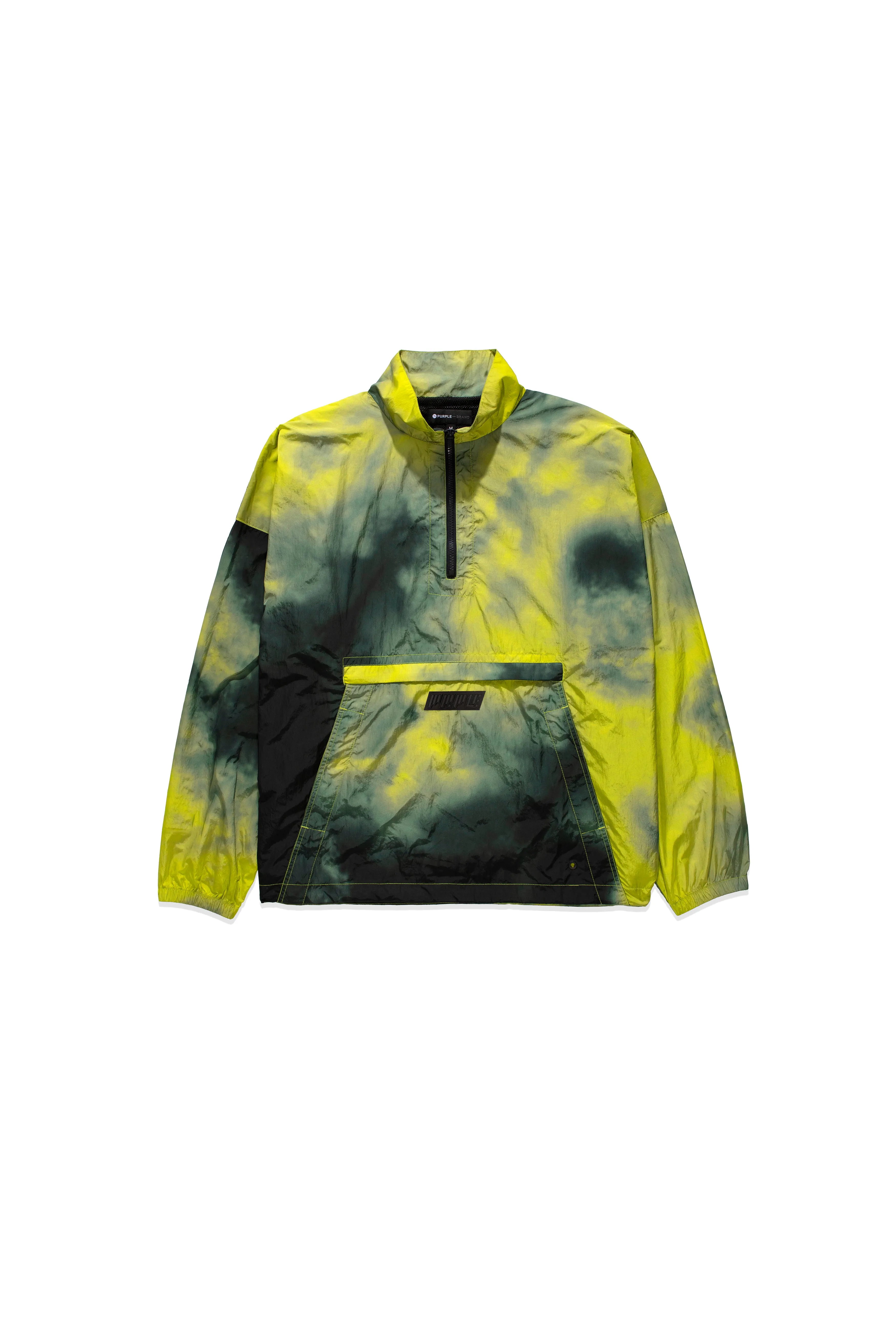 P604 HALF ZIP MOCK NECK - Fluorescent Yellow Smoke sold by PURPLE BRAND product image thumbnail 3