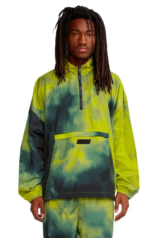 P604 HALF ZIP MOCK NECK - Fluorescent Yellow Smoke made by PURPLE BRAND