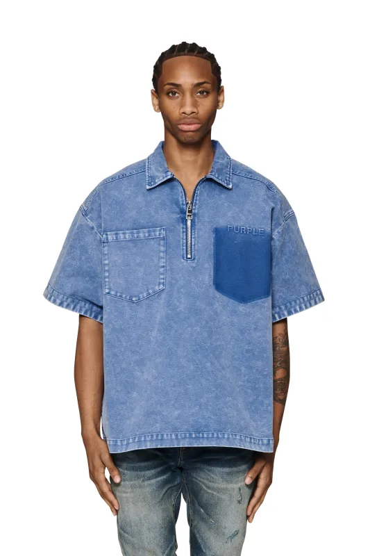 Oversized Zip Up Polo made by PURPLE BRAND