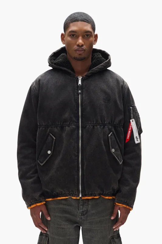 Purple X Alpha Industries Bomber made by PURPLE BRAND