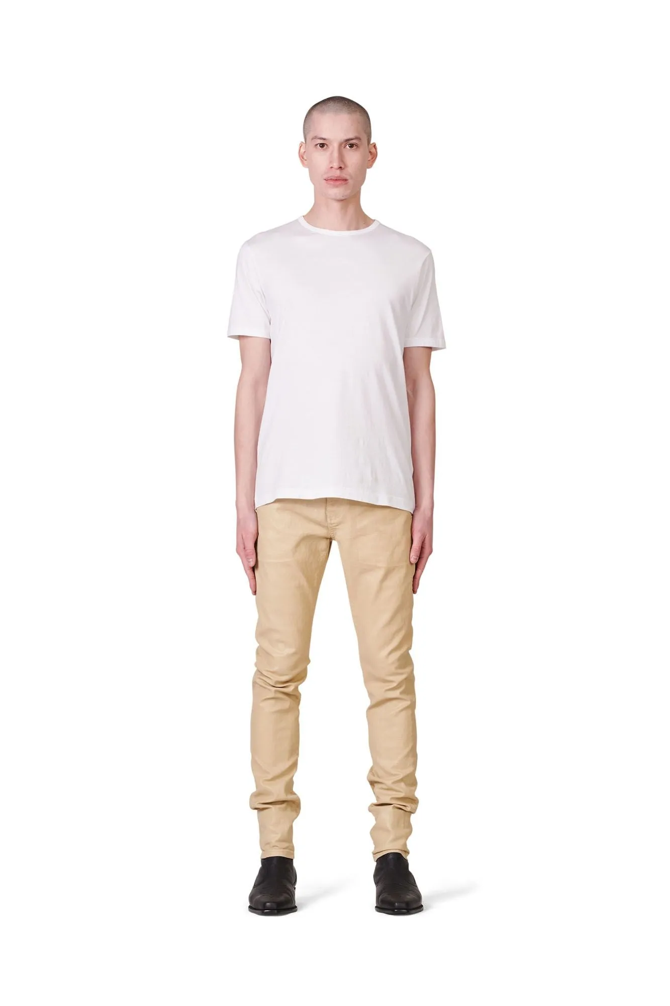 P001 LOW RISE SKINNY JEAN - Leathered Ecru sold by PURPLE BRAND product image thumbnail 3