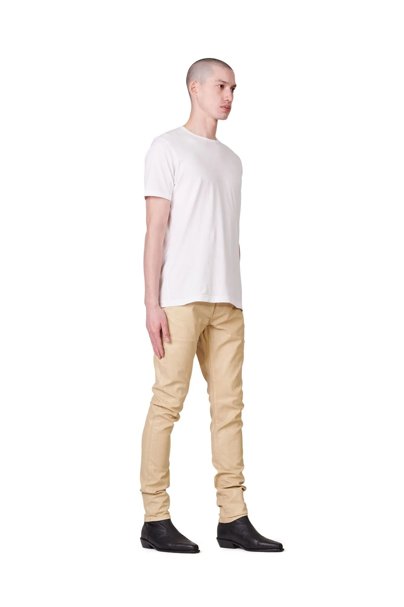 P001 LOW RISE SKINNY JEAN - Leathered Ecru sold by PURPLE BRAND product image thumbnail 5