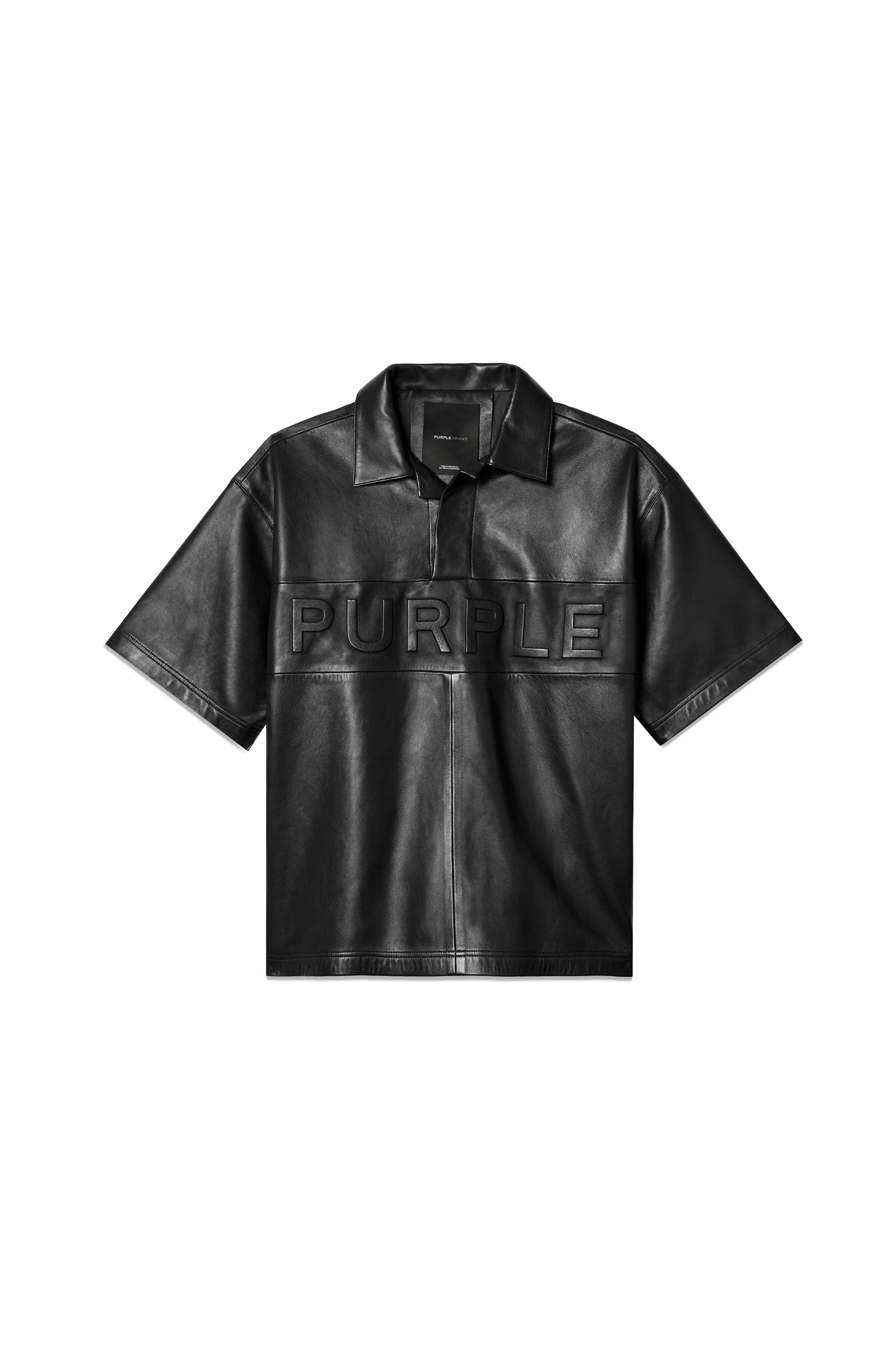 Leather Short Sleeve Polo sold by PURPLE BRAND product image thumbnail 3