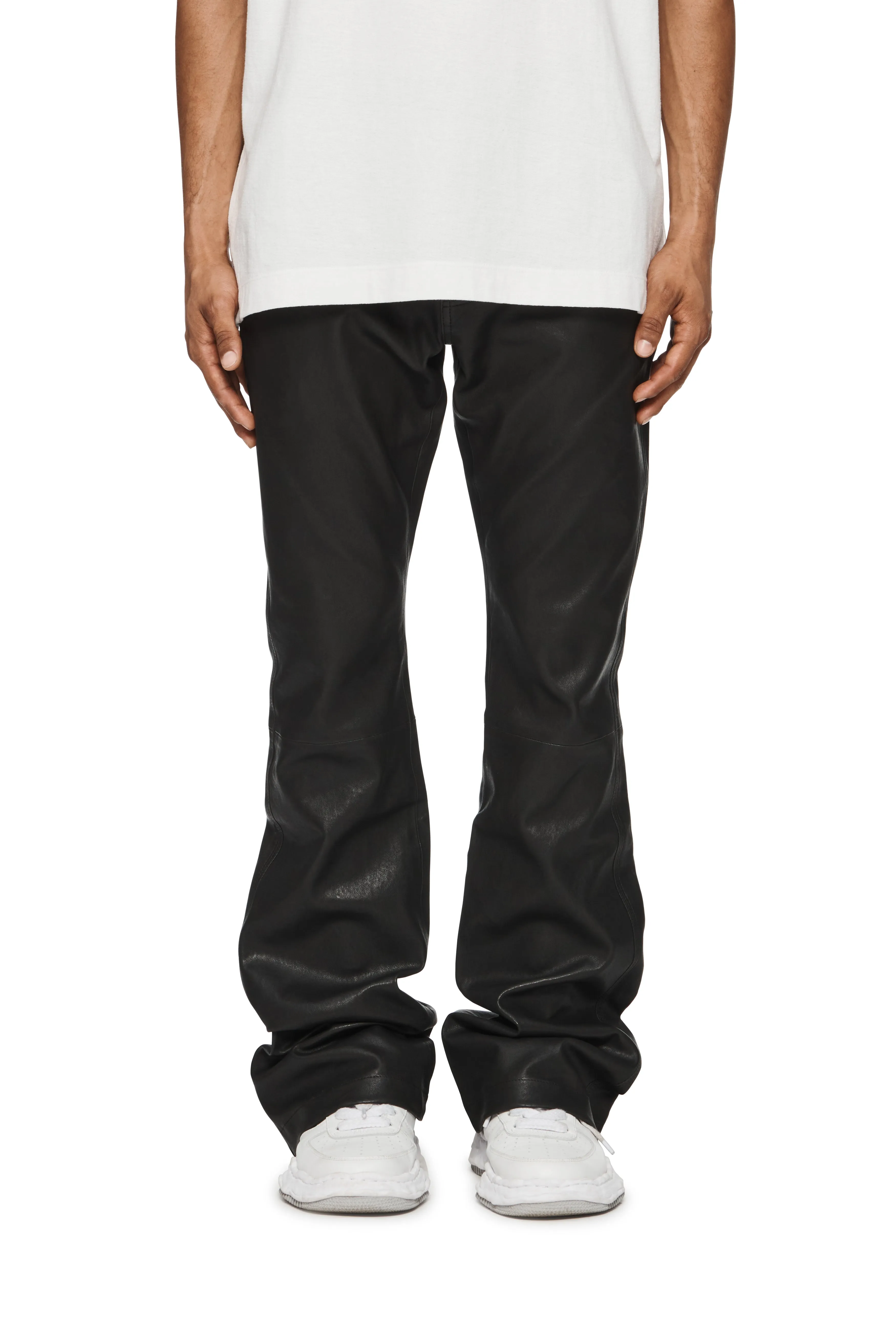 P531 Leather Slim Flare Pants sold by PURPLE BRAND