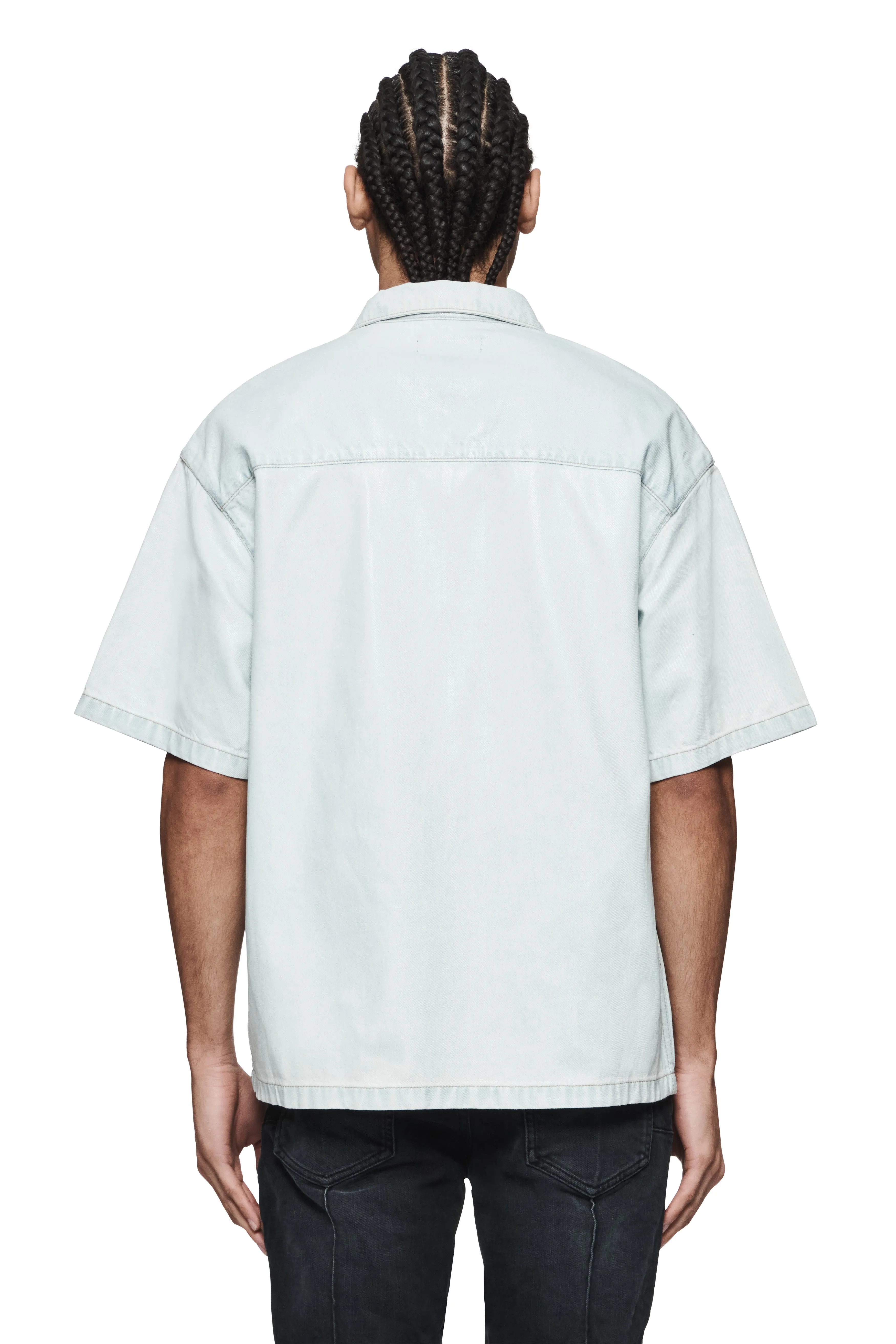 P035 Coated Short Sleeve Shirt sold by PURPLE BRAND product image thumbnail 2