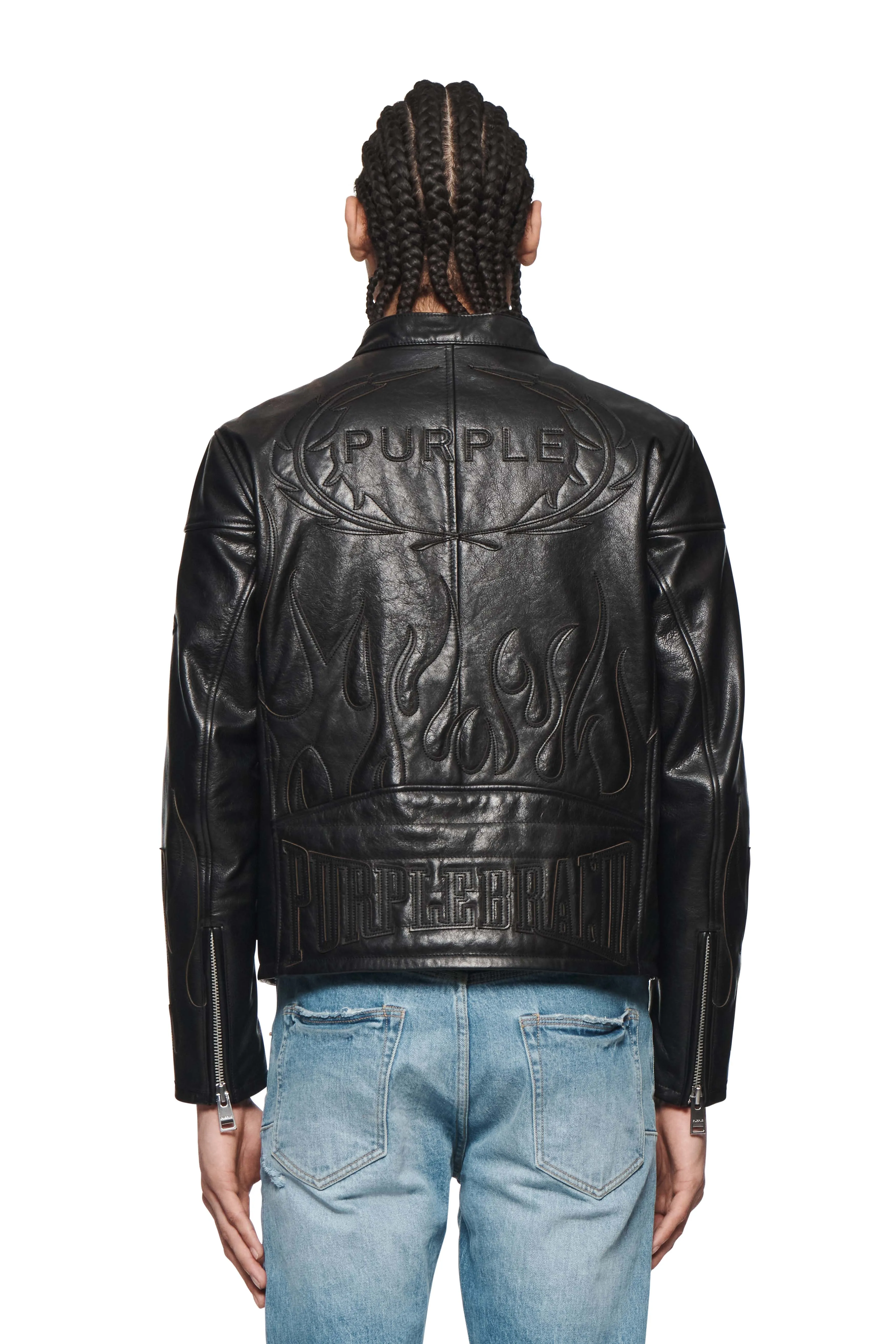 Leather Moto Jacket sold by PURPLE BRAND product image thumbnail 3