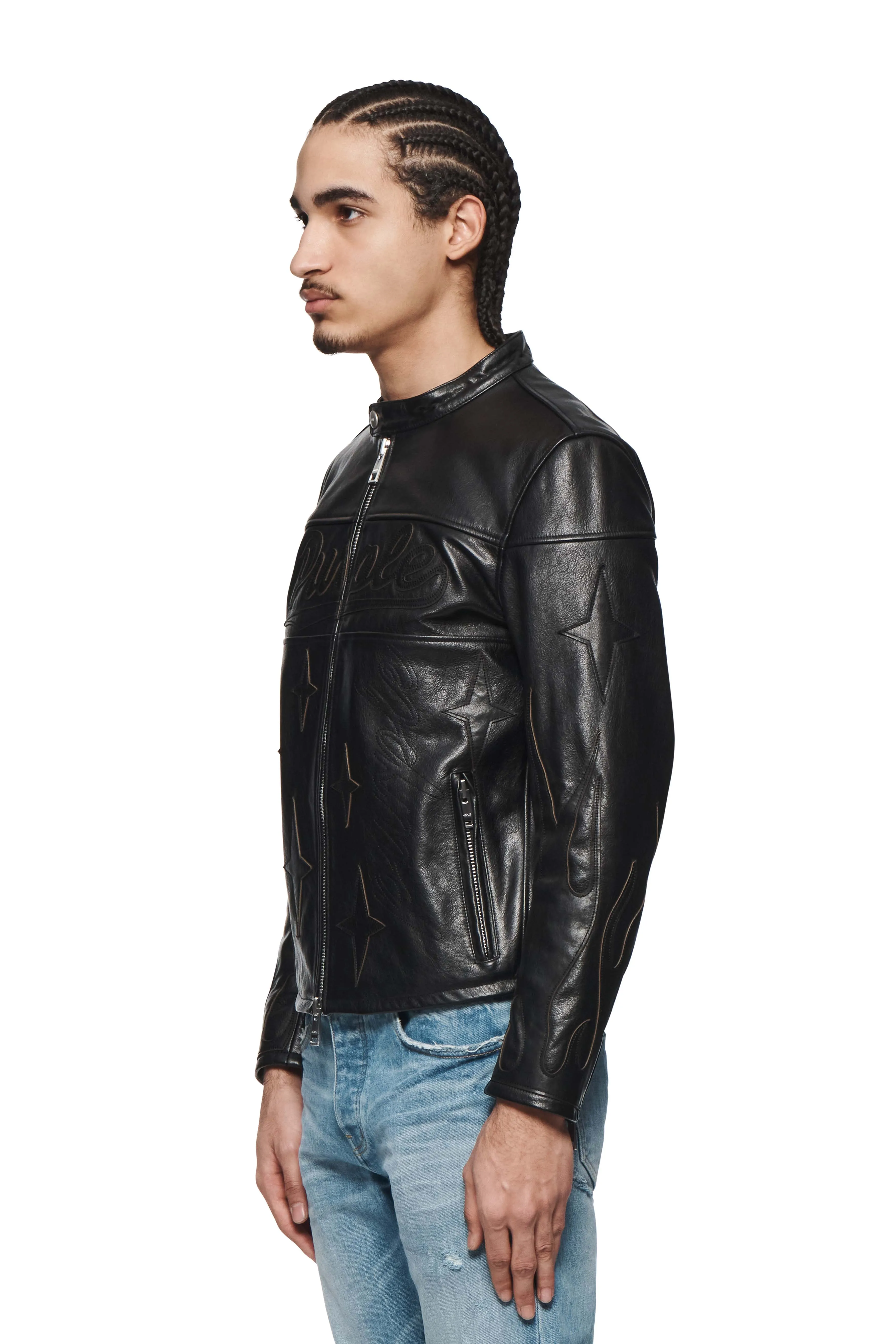 Leather Moto Jacket sold by PURPLE BRAND product image thumbnail 2