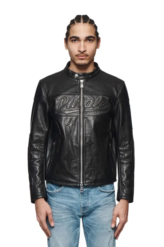 Leather Moto Jacket made by PURPLE BRAND