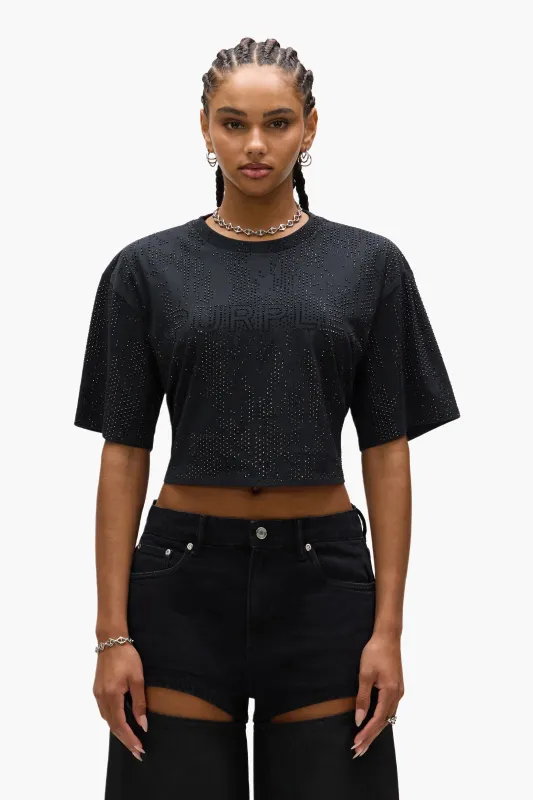 Crystal Camo Cropped Tee made by PURPLE BRAND