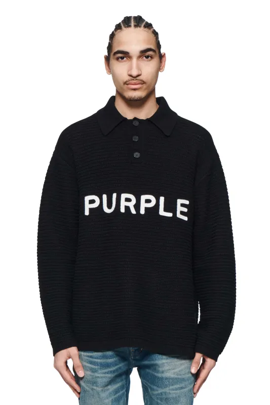 Wordmark Polo Sweater made by PURPLE BRAND