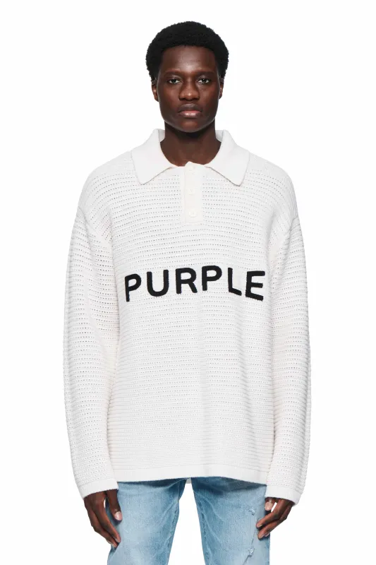 Wordmark Polo Sweater made by PURPLE BRAND