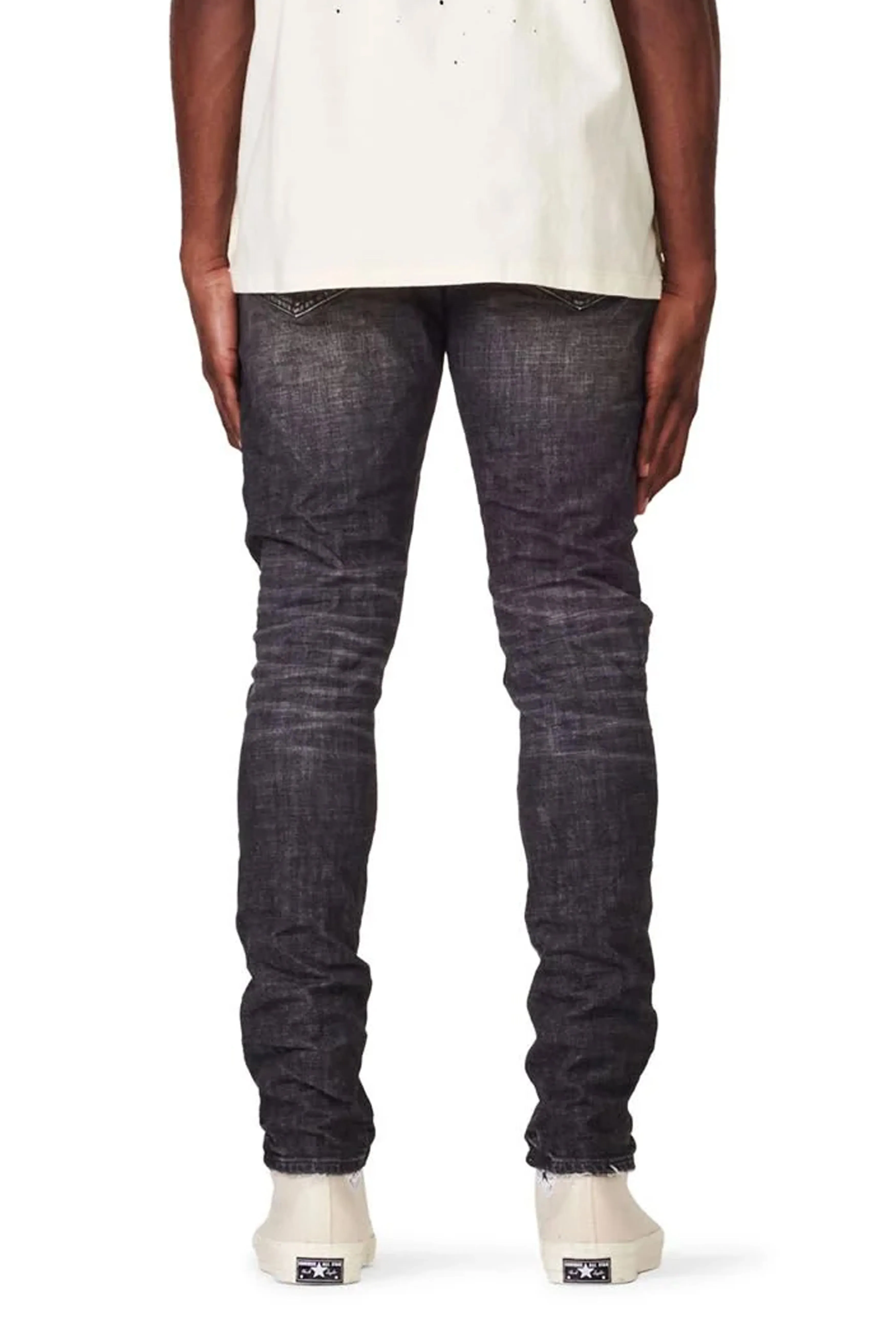 P001 LOW RISE SKINNY JEAN - Exclusive Grey Wash Distress sold by PURPLE BRAND product image thumbnail 2