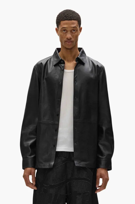 Leather Long Sleeve Shirt made by PURPLE BRAND