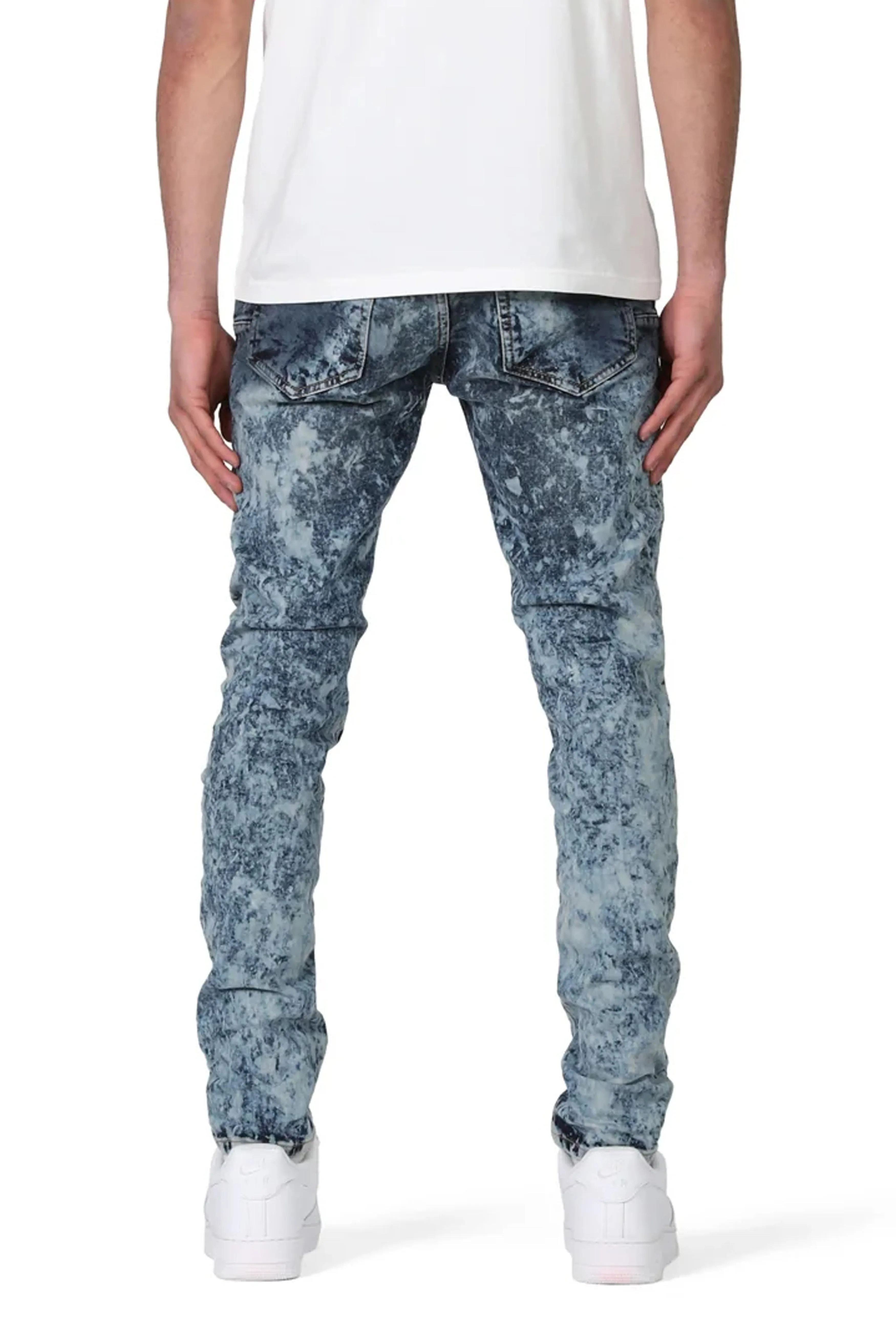 P001 LOW RISE SKINNY JEAN - Indigo Heavy Bleach Repair sold by PURPLE BRAND product image thumbnail 2
