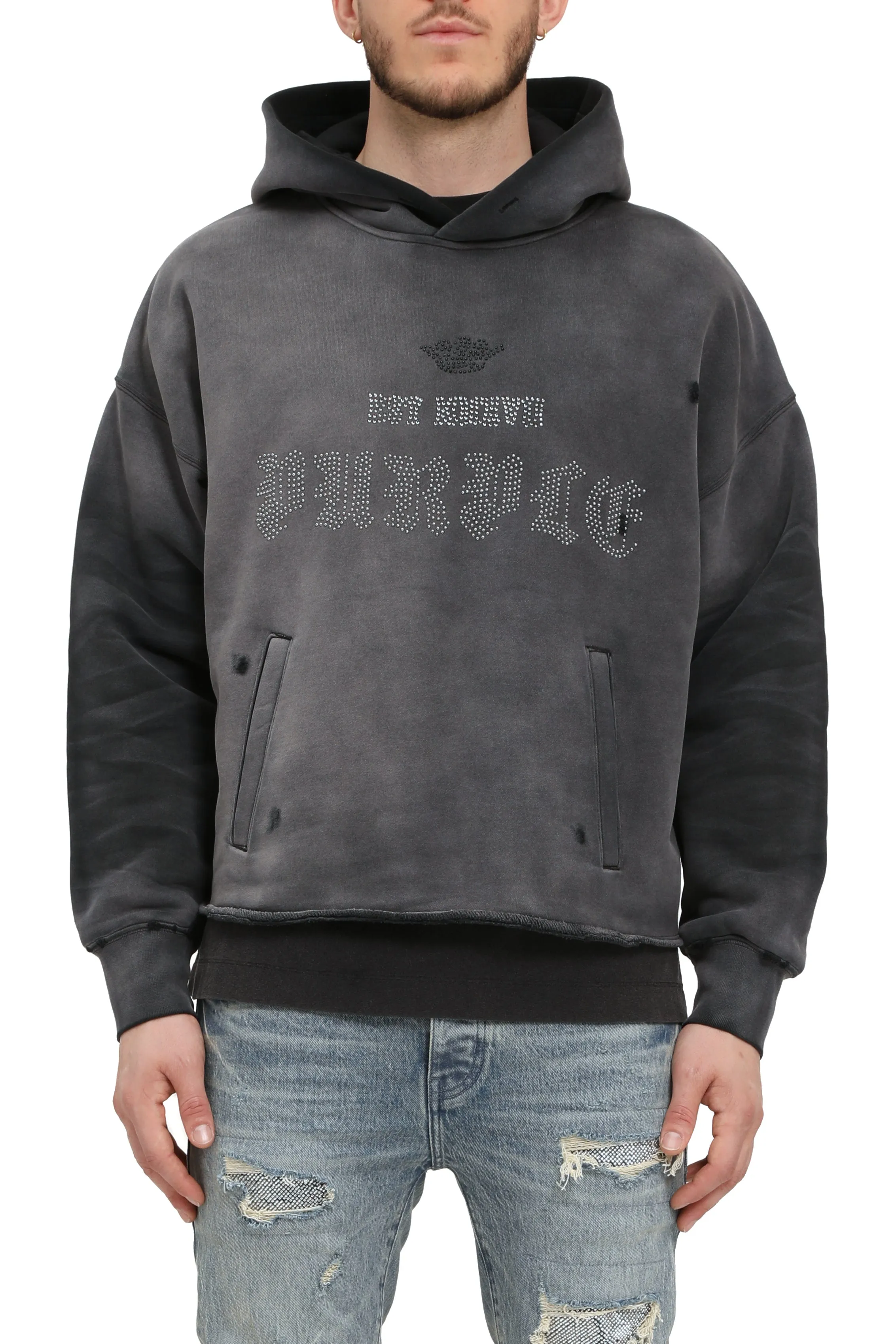 Embellished Imprint Hoodie sold by PURPLE BRAND