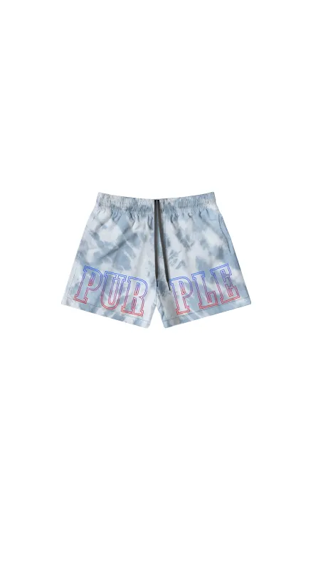 Slab Wordmark Tie Dye Swim Short made by PURPLE BRAND
