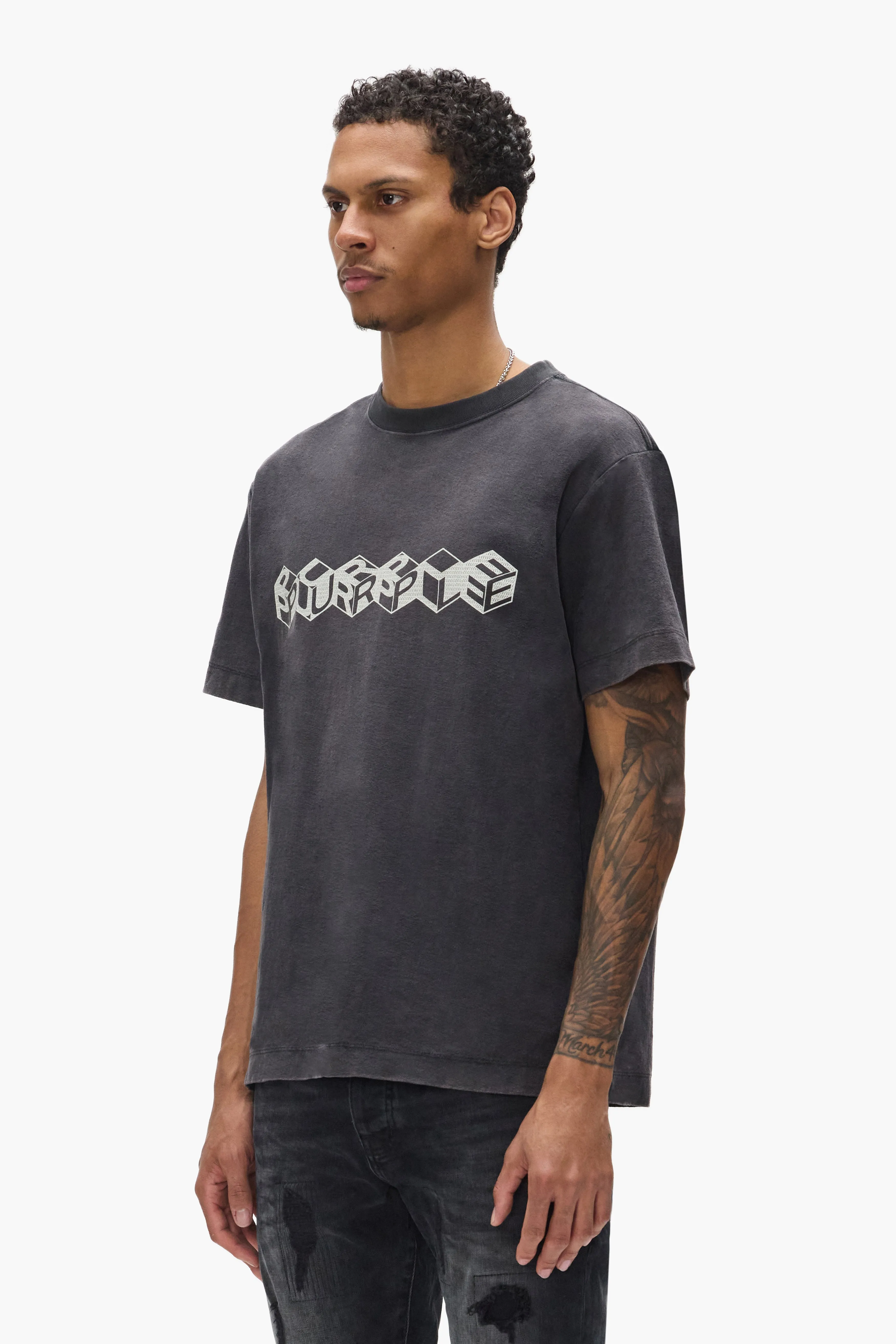 Cube Wordmark Tee sold by PURPLE BRAND product image thumbnail 2