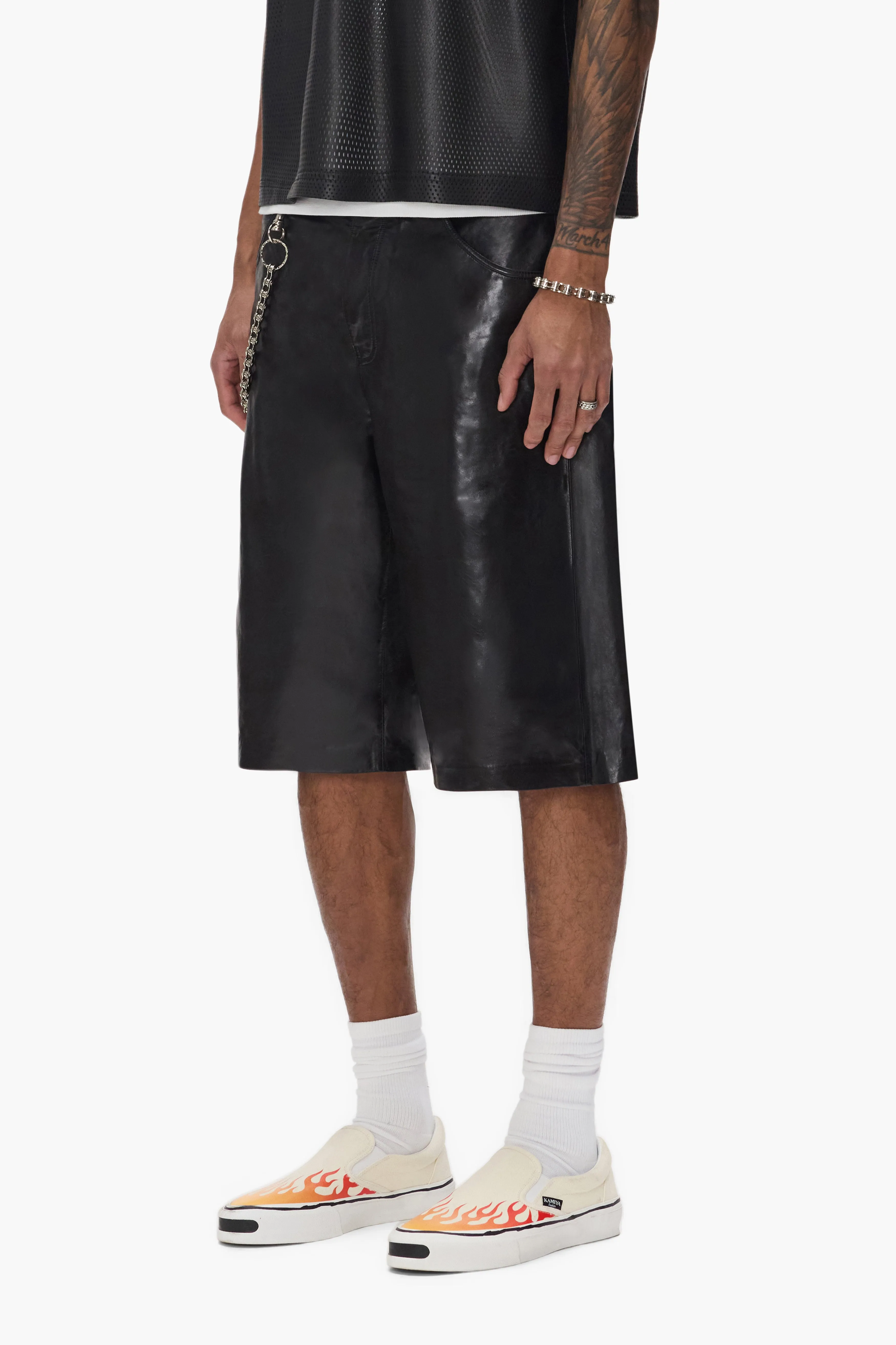 Leather Track Short sold by PURPLE BRAND product image thumbnail 2