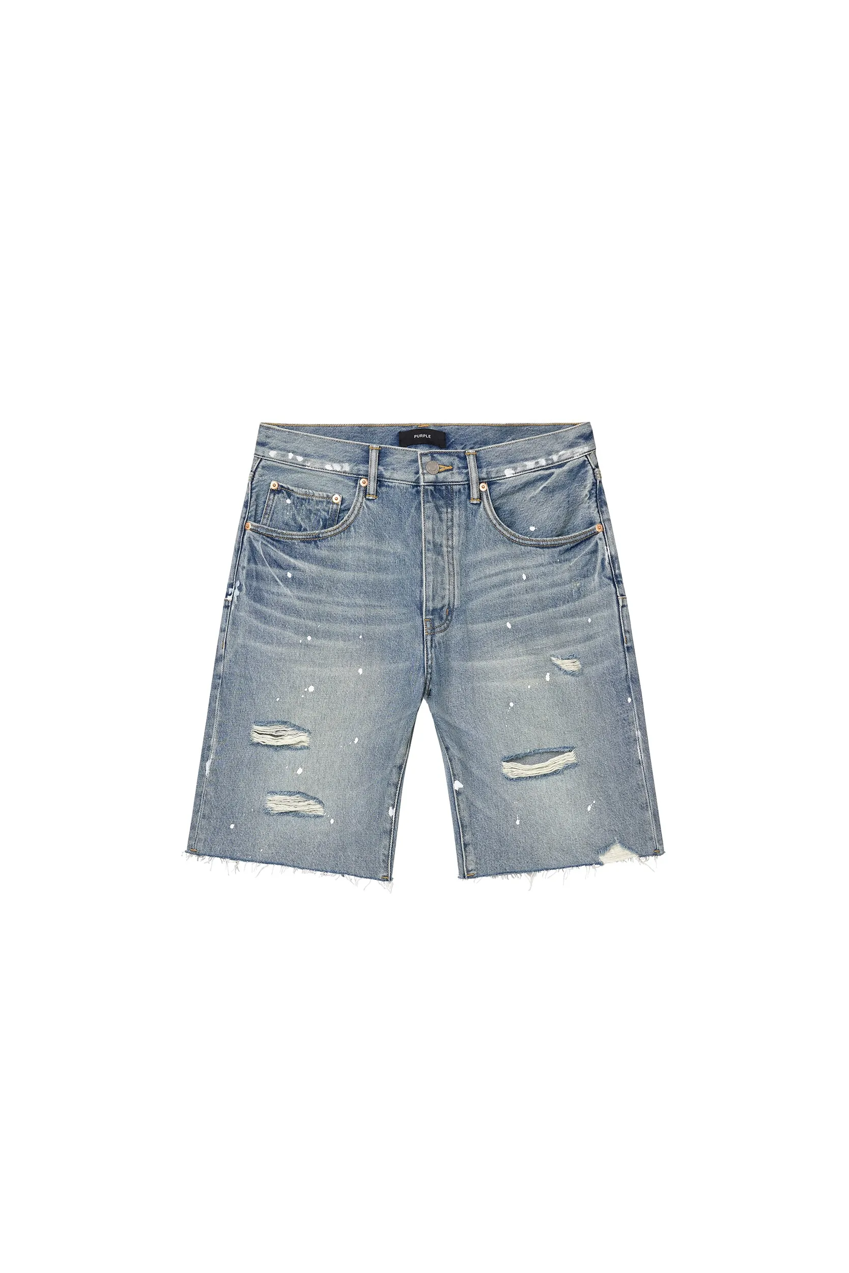 P059 Painterly Rip Short sold by PURPLE BRAND