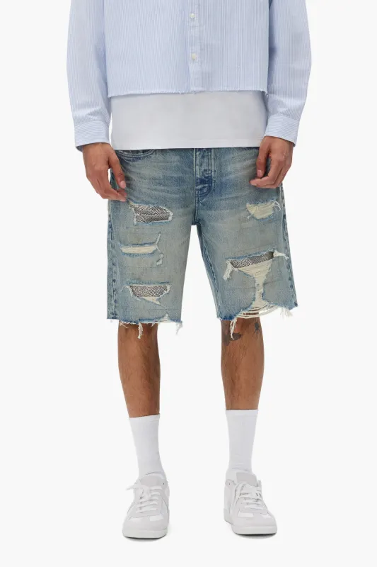 P059 Beaded Destroyed Short made by PURPLE BRAND