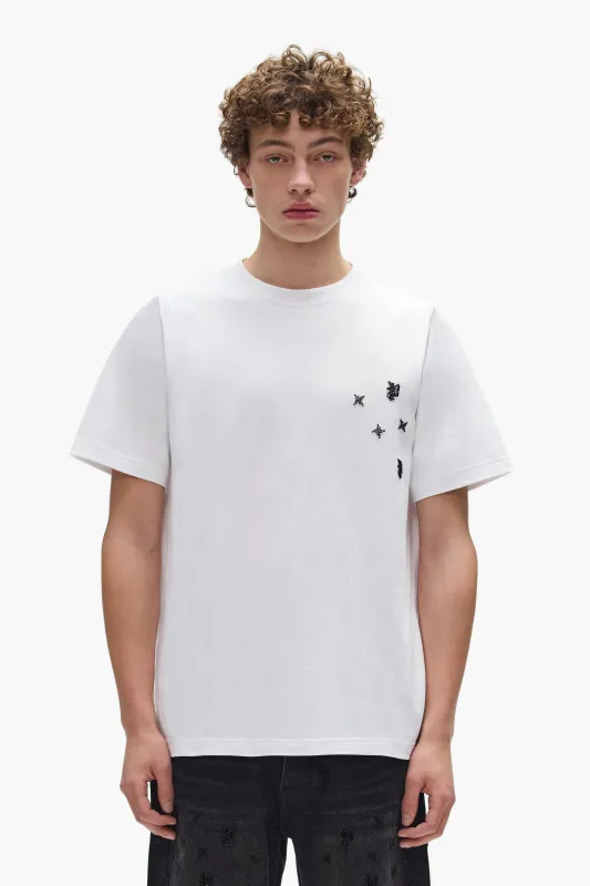 Beaded Monogram Tee made by PURPLE BRAND
