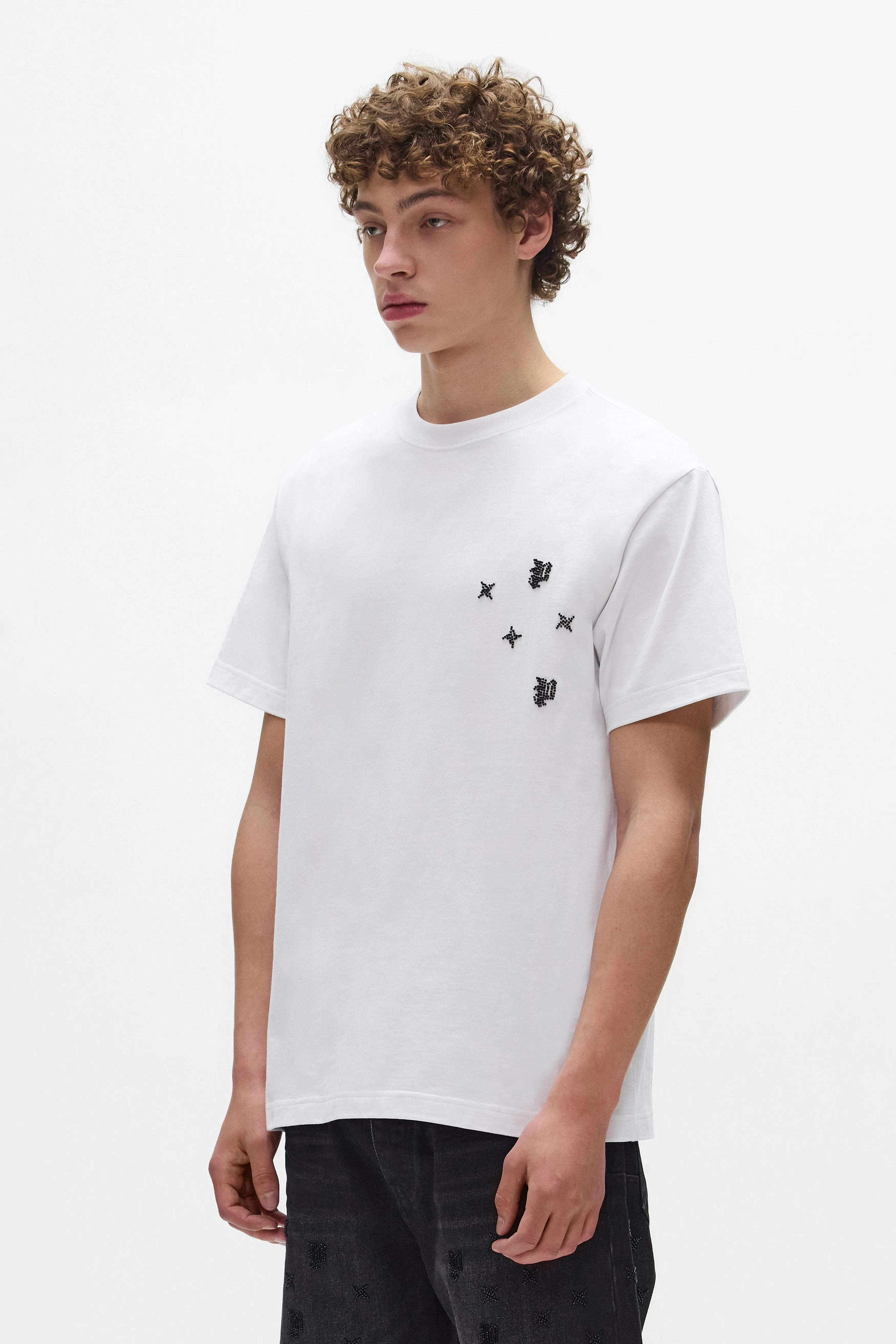 Beaded Monogram Tee sold by PURPLE BRAND product image thumbnail 2