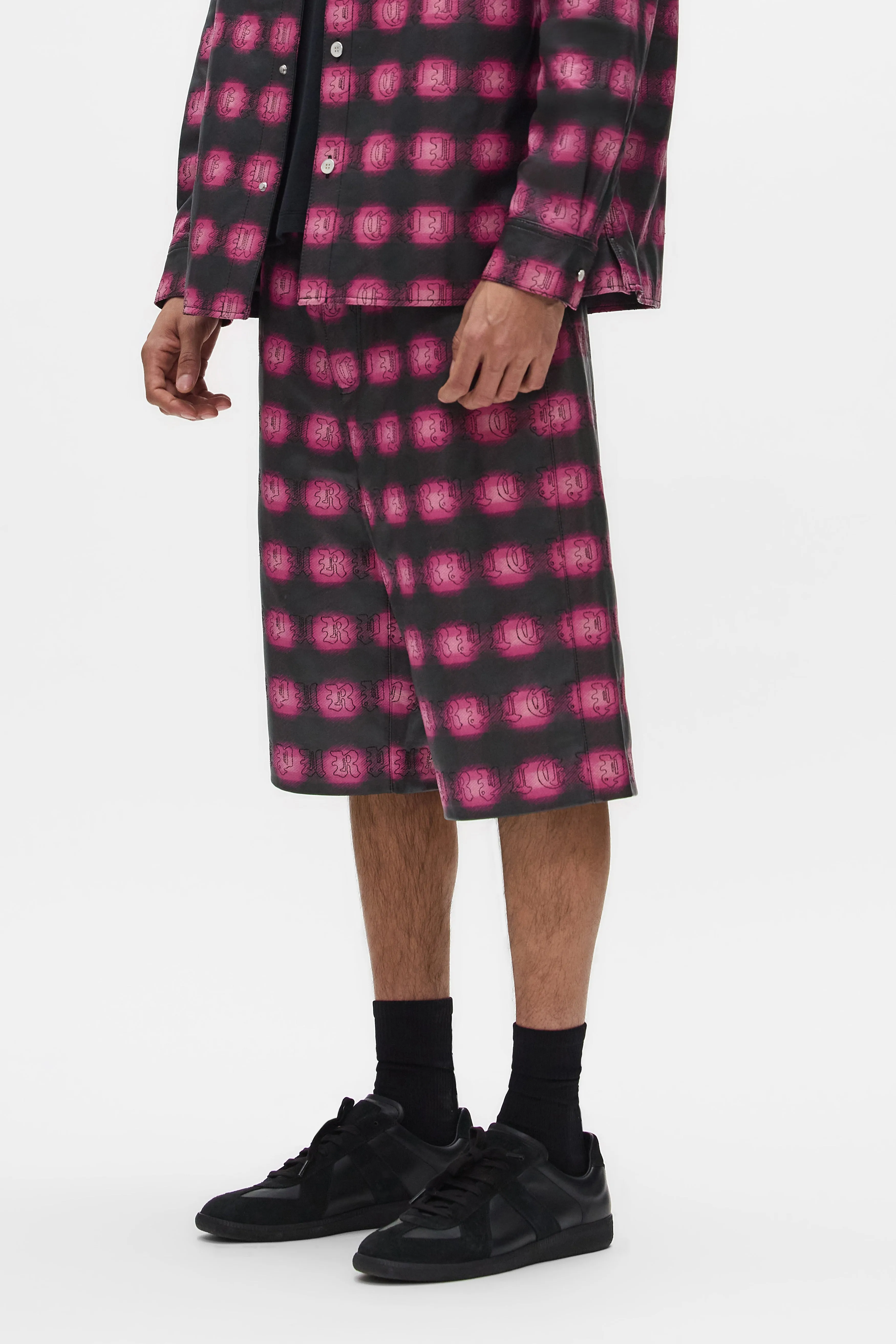 Plaid Leather Shorts sold by PURPLE BRAND product image thumbnail 2