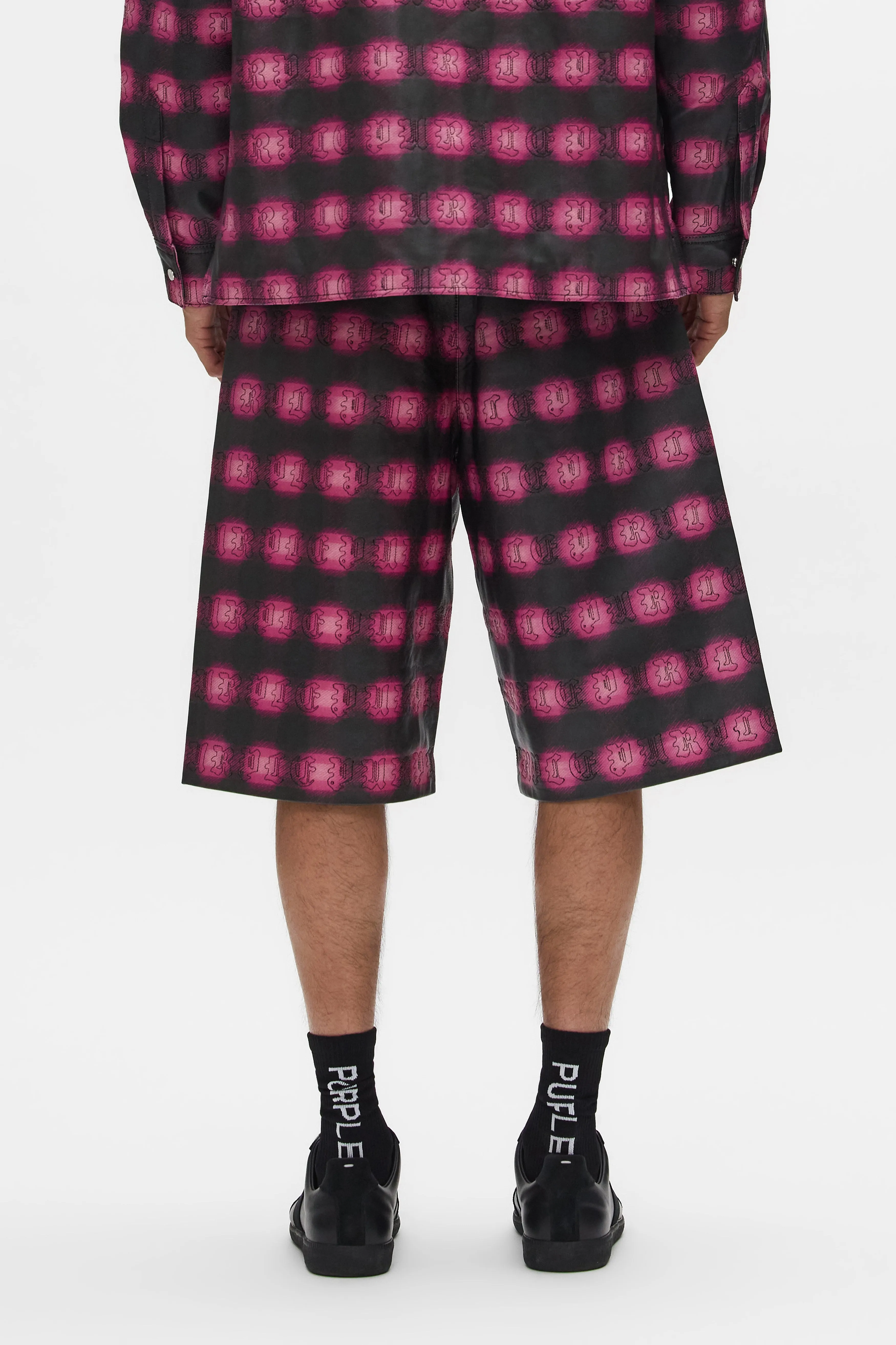Plaid Leather Shorts sold by PURPLE BRAND product image thumbnail 3