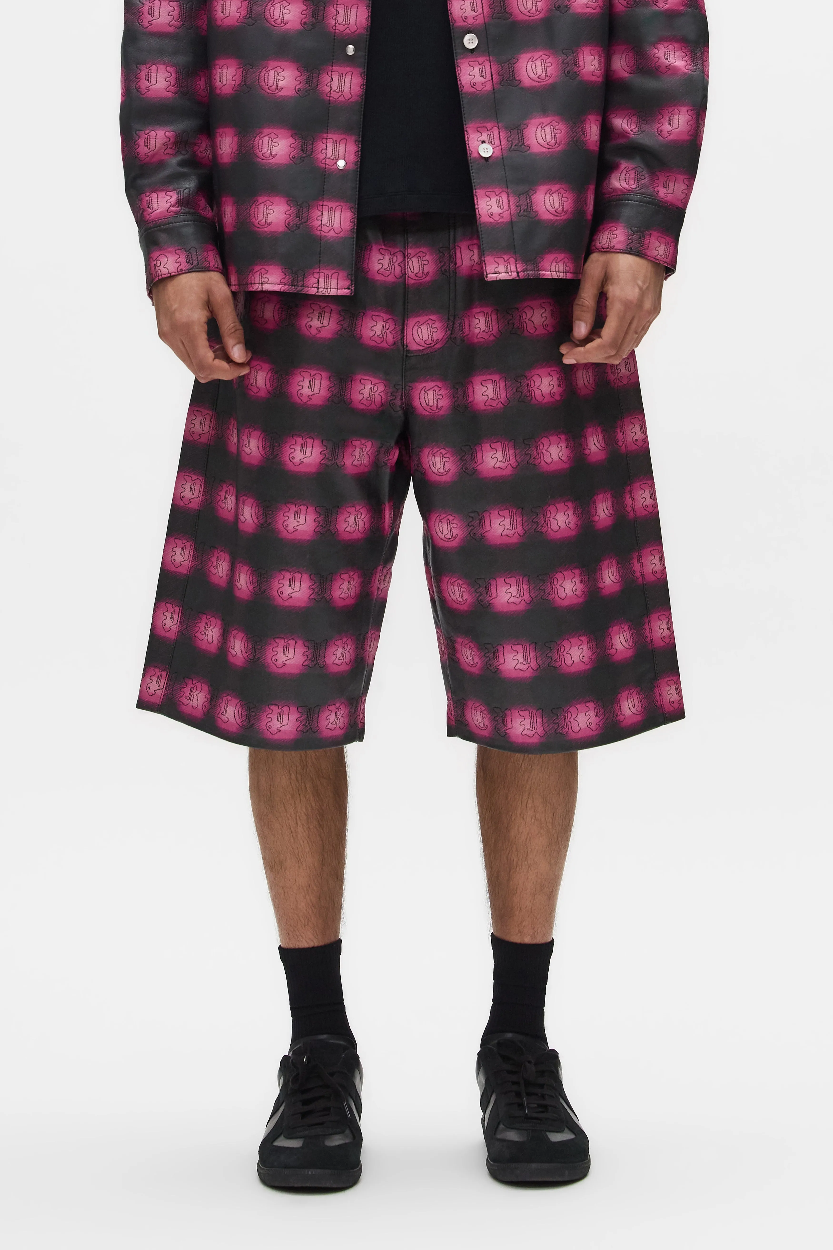 Plaid Leather Shorts sold by PURPLE BRAND