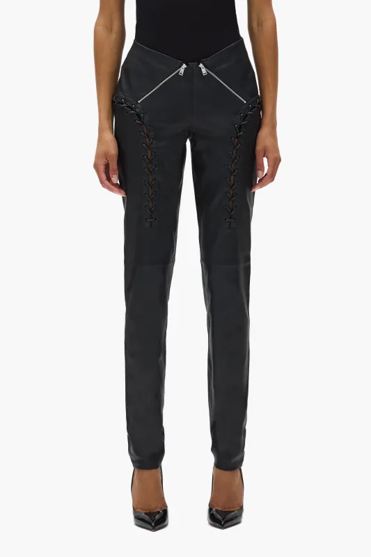 Leather V Zip Pant made by PURPLE BRAND