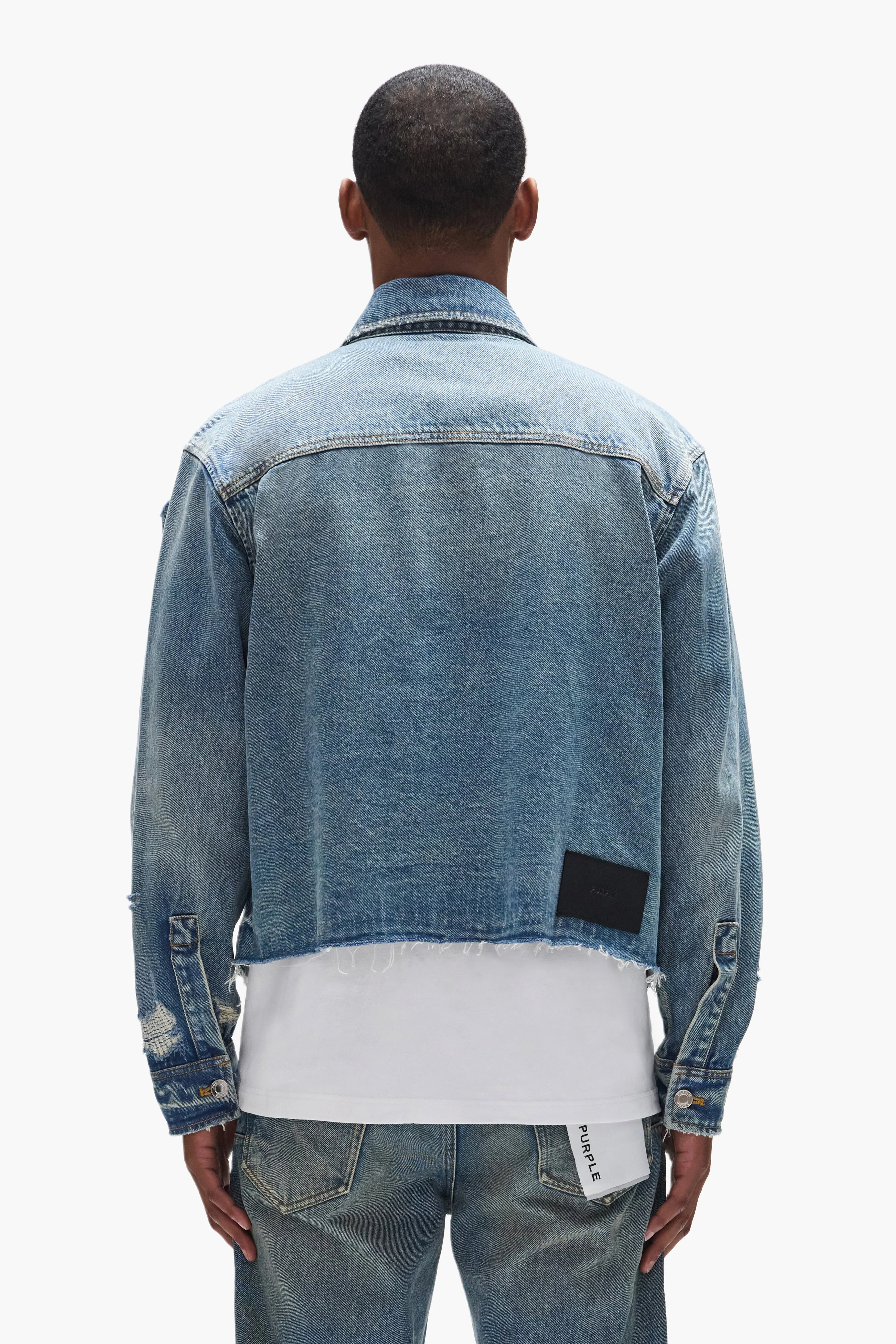 Distressed Cropped Shirt sold by PURPLE BRAND product image thumbnail 4