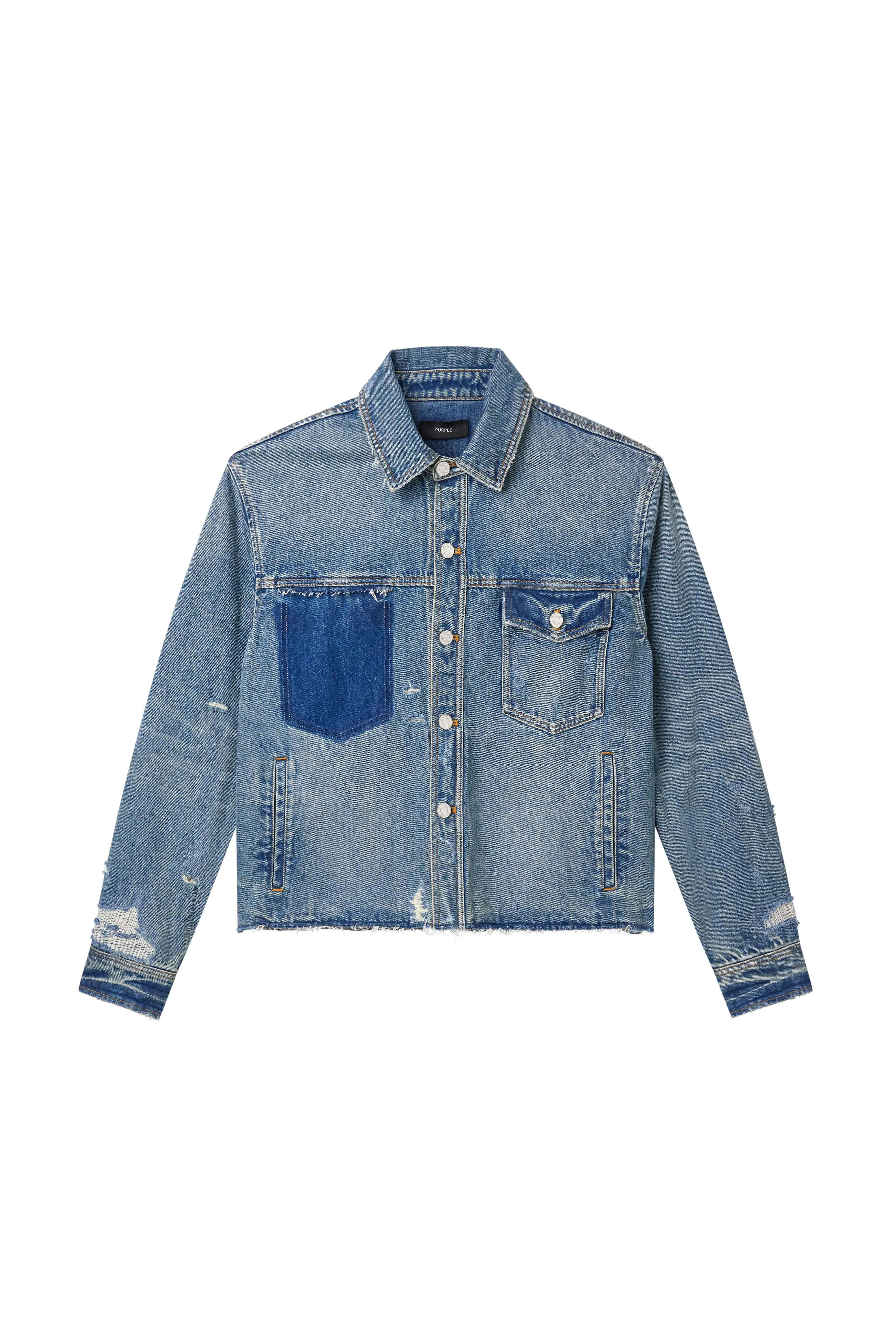 Distressed Cropped Shirt sold by PURPLE BRAND product image thumbnail 5