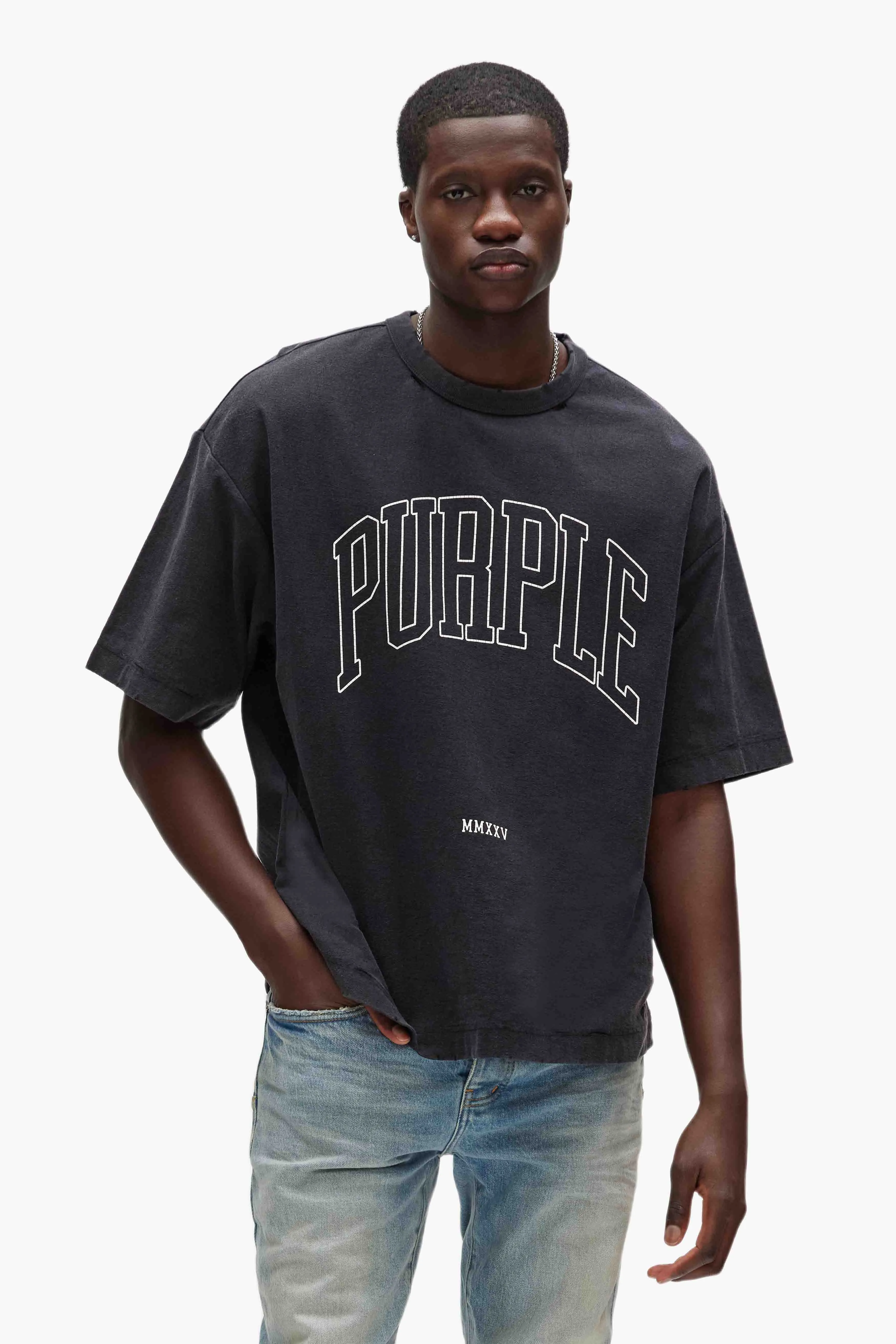 Arched Outline Tee sold by PURPLE BRAND product image thumbnail 4