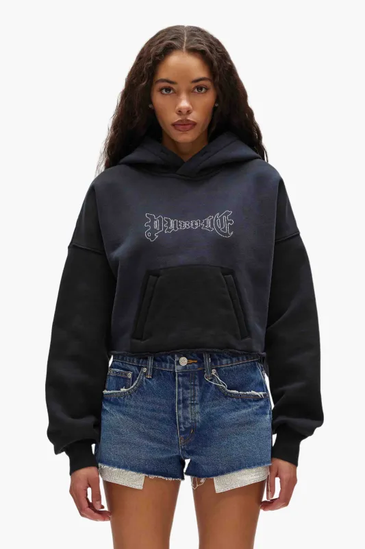 Crystal Cropped Hoodie made by PURPLE BRAND