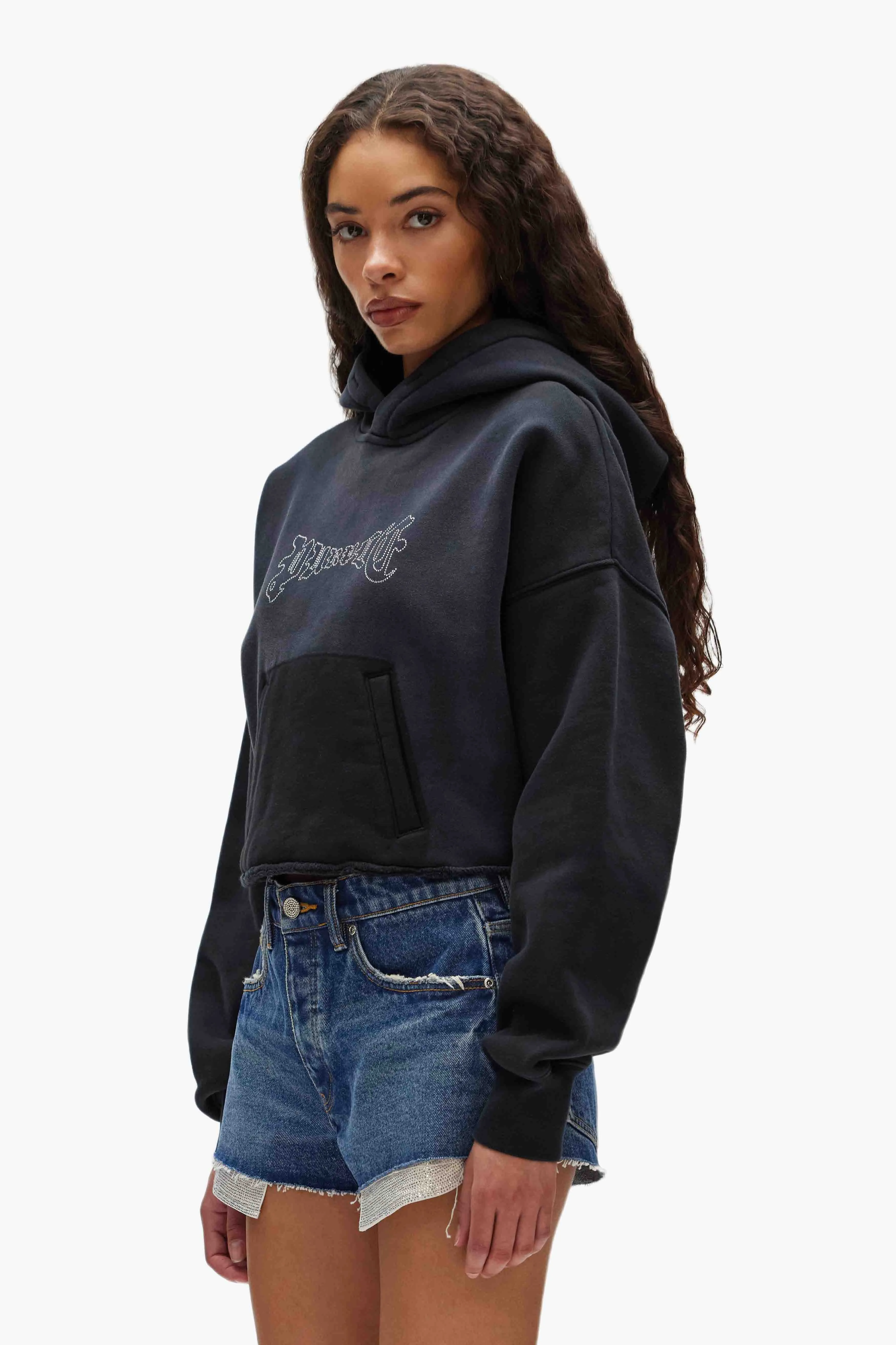 Crystal Cropped Hoodie sold by PURPLE BRAND product image thumbnail 2